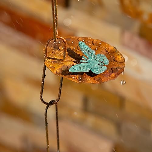 Miniatura 3 de Evergreen Garden Lily Pad - Cadenas de lluvia de metal para canaletas  Cadena colector de lluvia de 8 pies de repuesto  Cadenas de lluvia