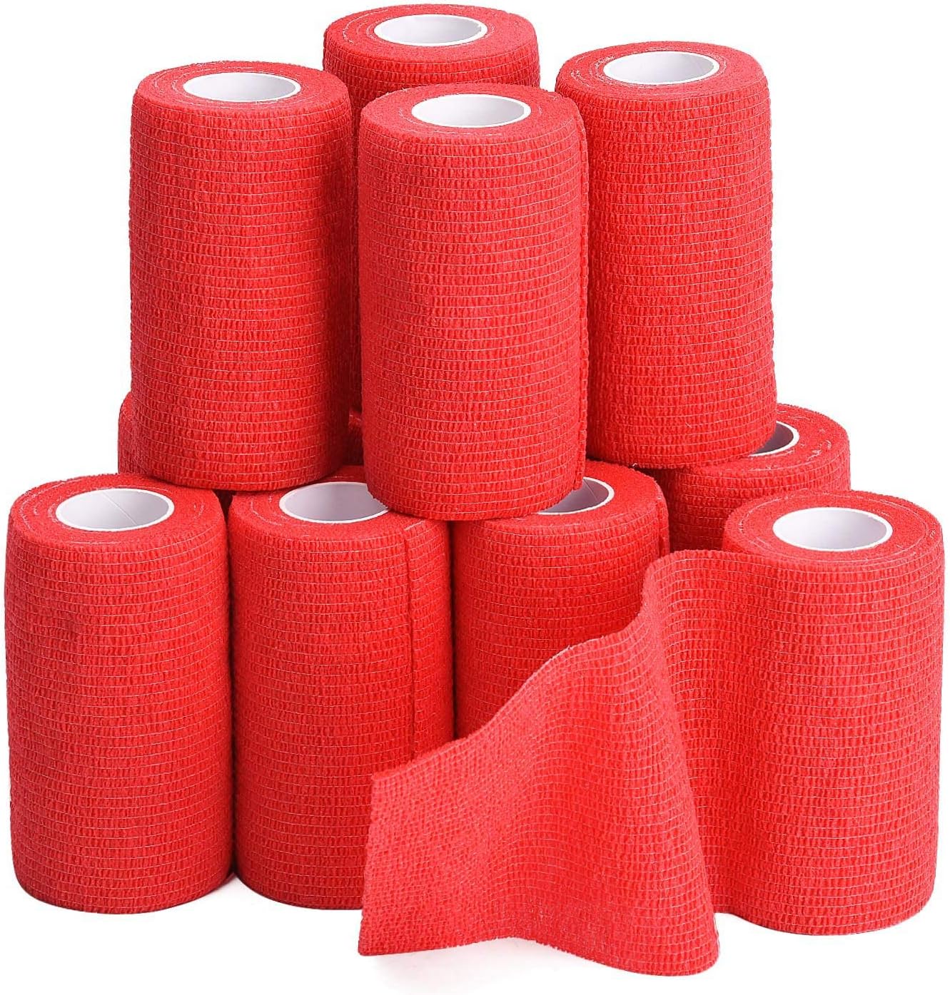 TOBWOLF 12PCS Self Adhesive Bandage, 4"x5yd / 10cmx4.5m