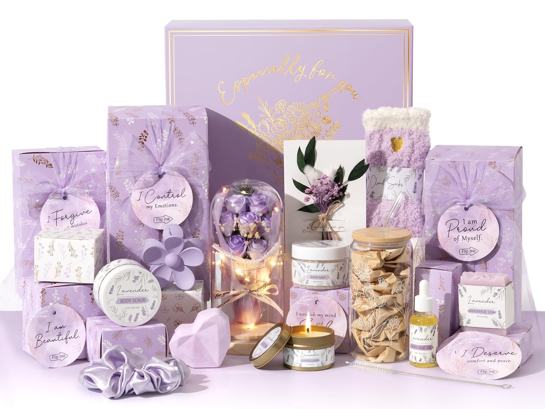 Christmas Gifts for Women & Teenage Girls, 10 Day Self Love Challenge to Unlock 10 Wrapped Spa Gift Baskets, Tween Teen Girl Trendy Stuff Bath Shower Sets Self Care Birthday Gifts Stocking Stuffers-image-6