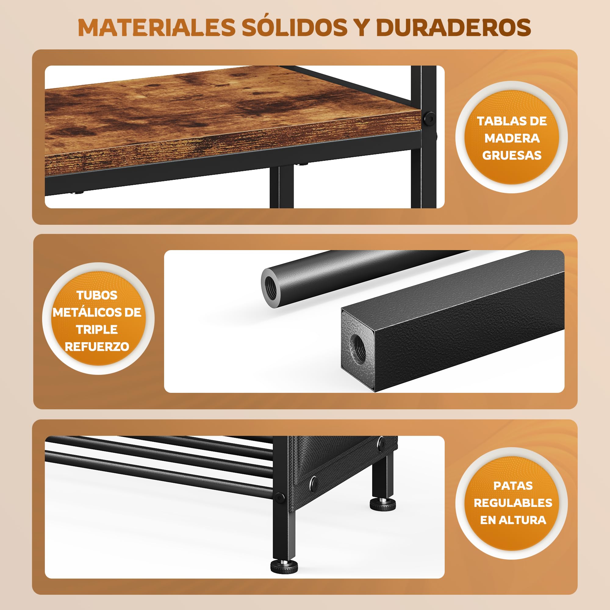 Zapatero Estrecho 5 Niveles, Zapatero metalico Madera sólido y fácil de Limpiar, Zapatero Entrada recibidor con Bolsillos Laterales, para 16-20 Pares, 30 x 76 x 96,5 cm, para Entrada y Pasillo