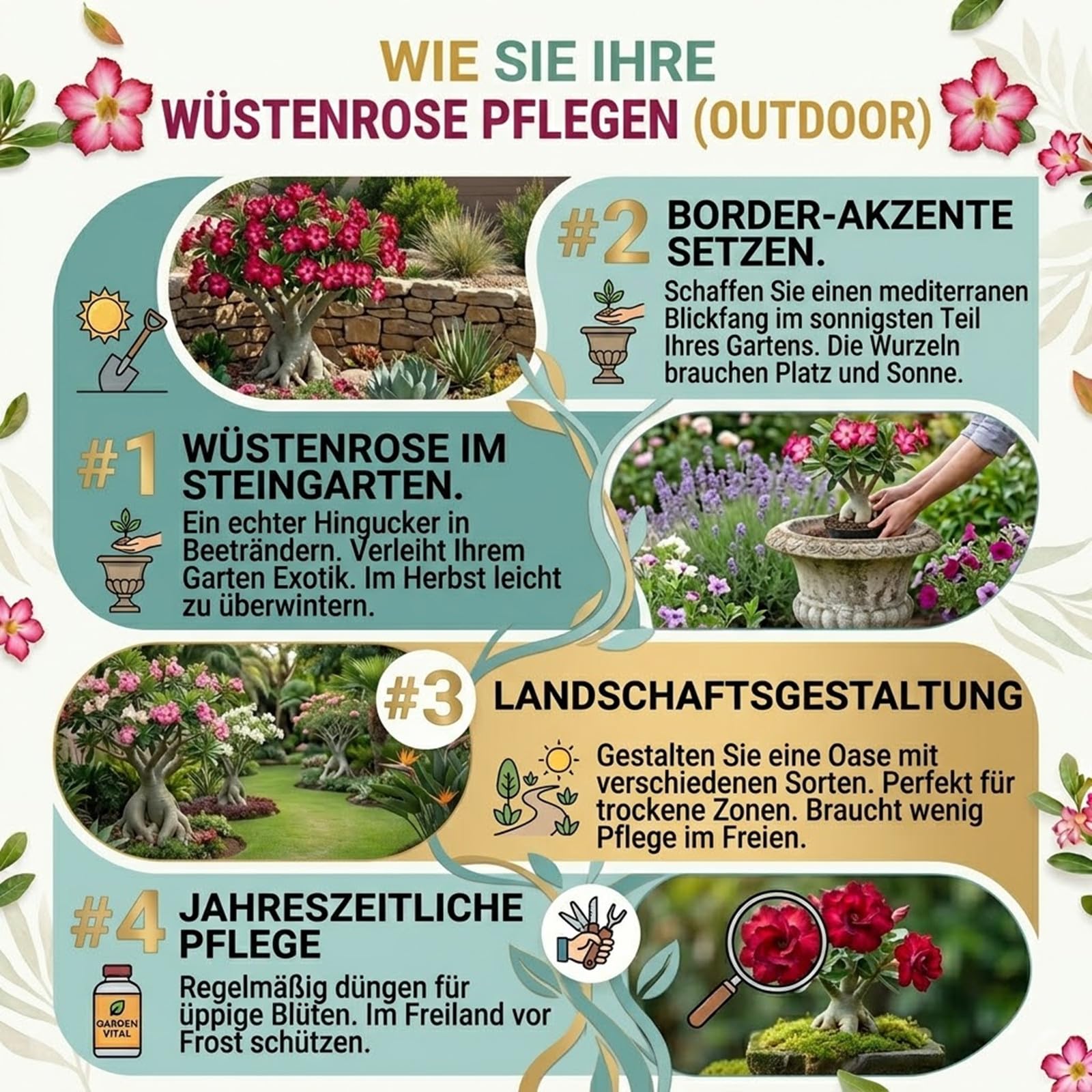 Exotisch-elegante Wüstenrose – meisterhaftes Kunst-Design, das exklusive Geschenk für