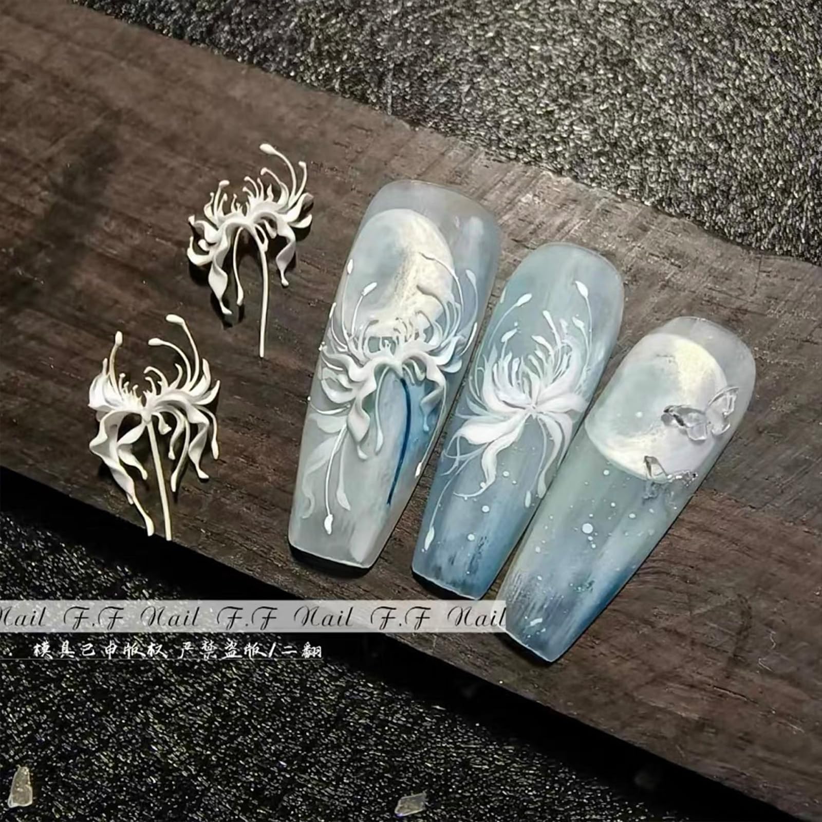 Moule en silicone souple pour nail art sur le thème du festival 3D - Moule pour manucure - Motif floral