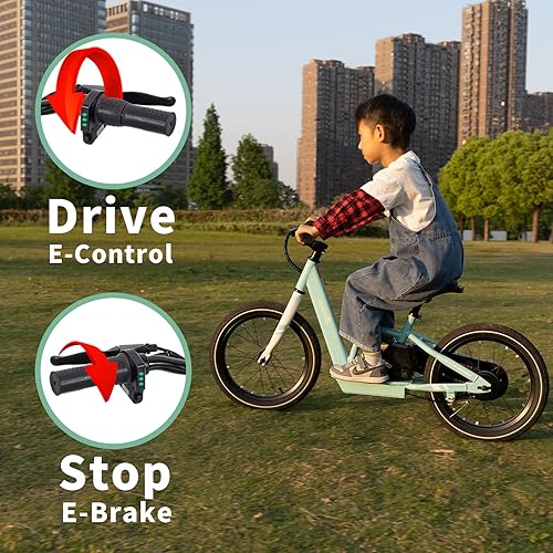 Miniatura 4 de JOYSTAR Bicicleta eléctrica de equilibrio para niños de 3 a 9 años con altura de asiento ajustable motor de 216 V 80 W batería de 51 Ah alcance de