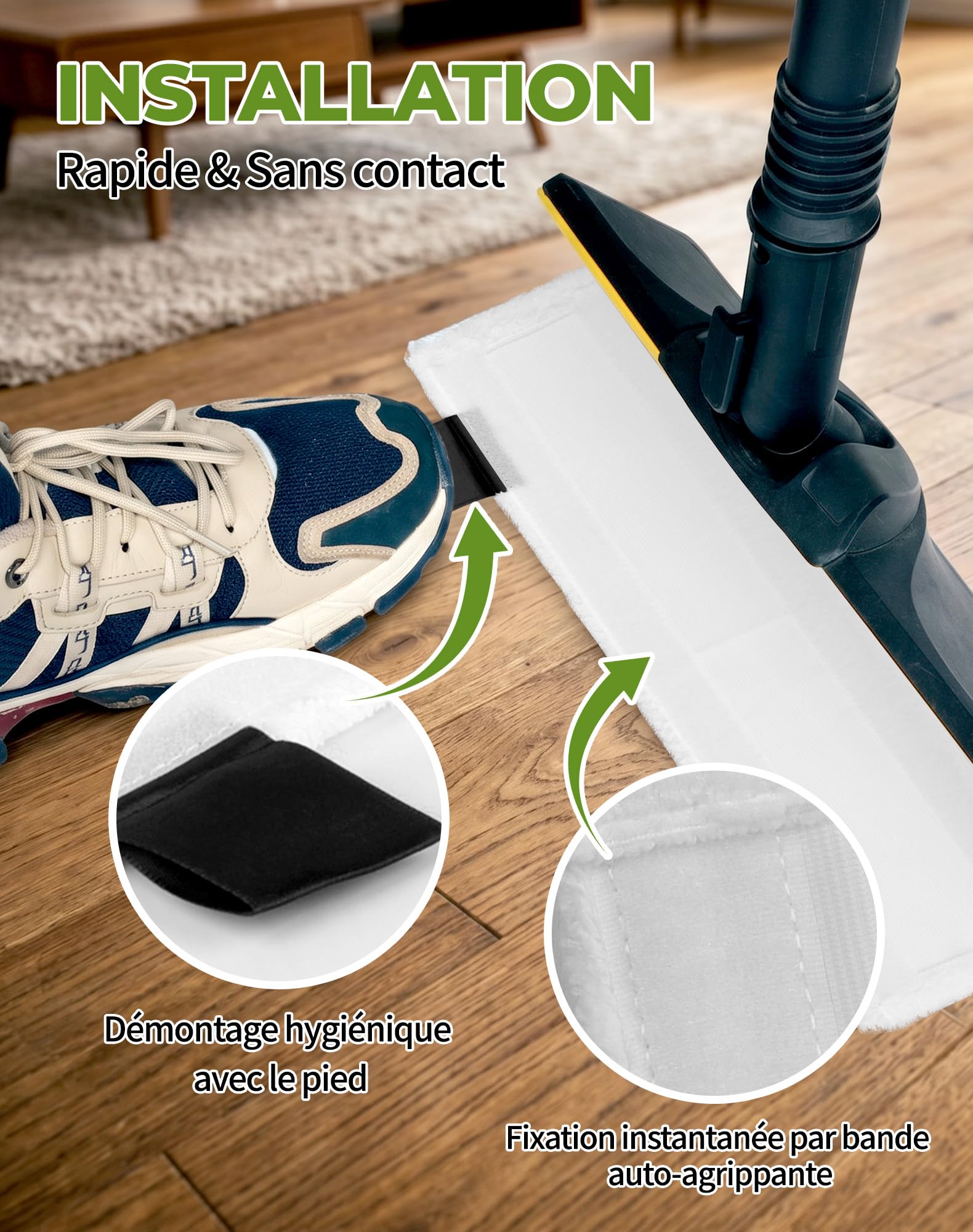 8 pcs Accessoires pour Kärcher SC2 SC3 SC4 SC5 Serpillières pour Karcher Lavettes Lingettes pour Nettoyeur Vapeur EasyFix