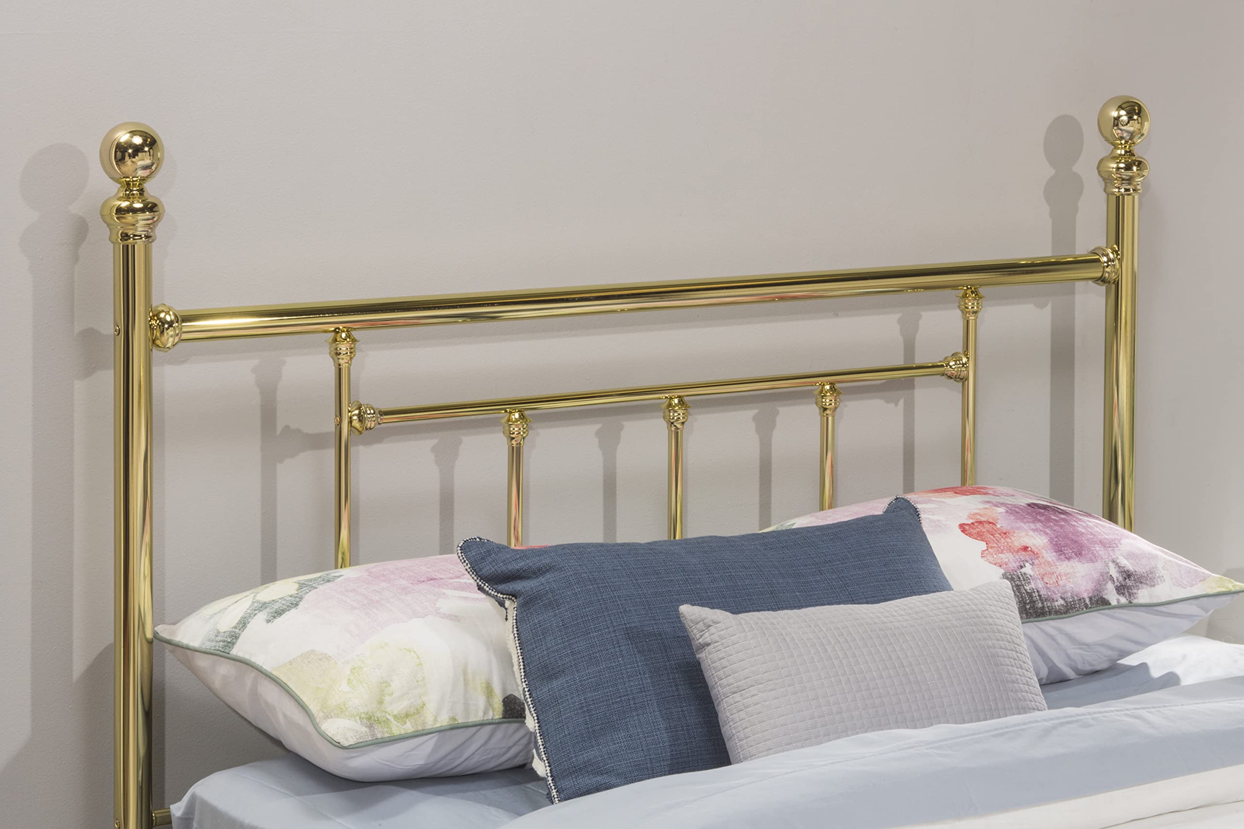 Hillsdale Chelsea Headboard, Rails Not Included without, Queen, Classic Brass