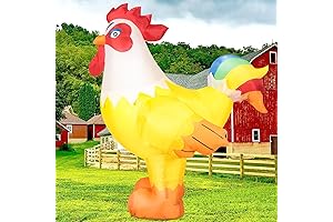 DomKom 6FT Christmas Rooster Inflatables Funny
