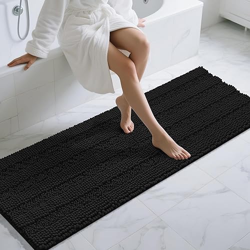 Miniatura 137 de Yimobra Alfombras lavables para baño, alfombra de baño de chenilla súper suave y absorbente para piso y alfombra, alfombra antideslizante de secado