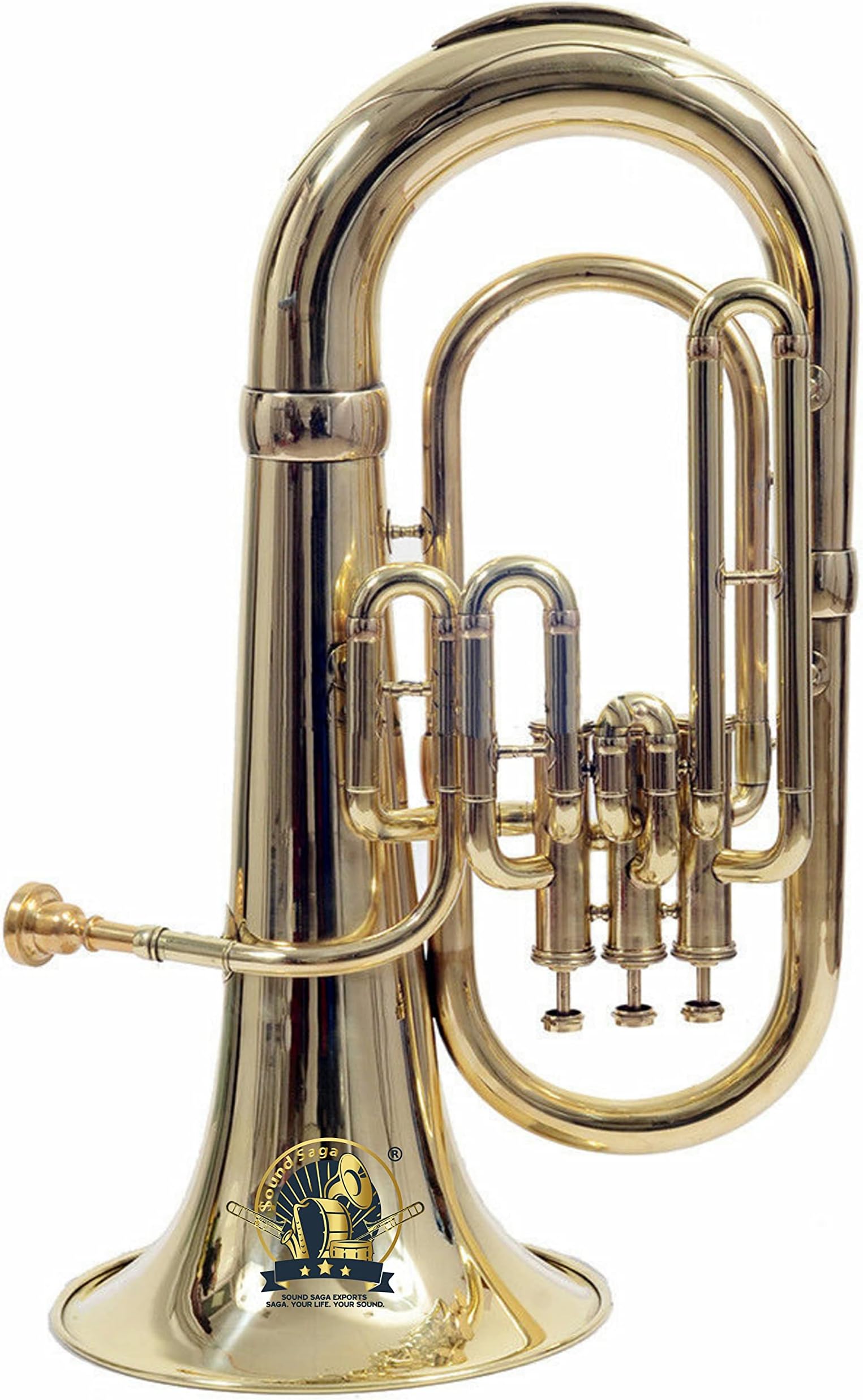 Euphonium 3 Valve Bb Pitch Including Mouthpiece & Carry Case (Black Gold)