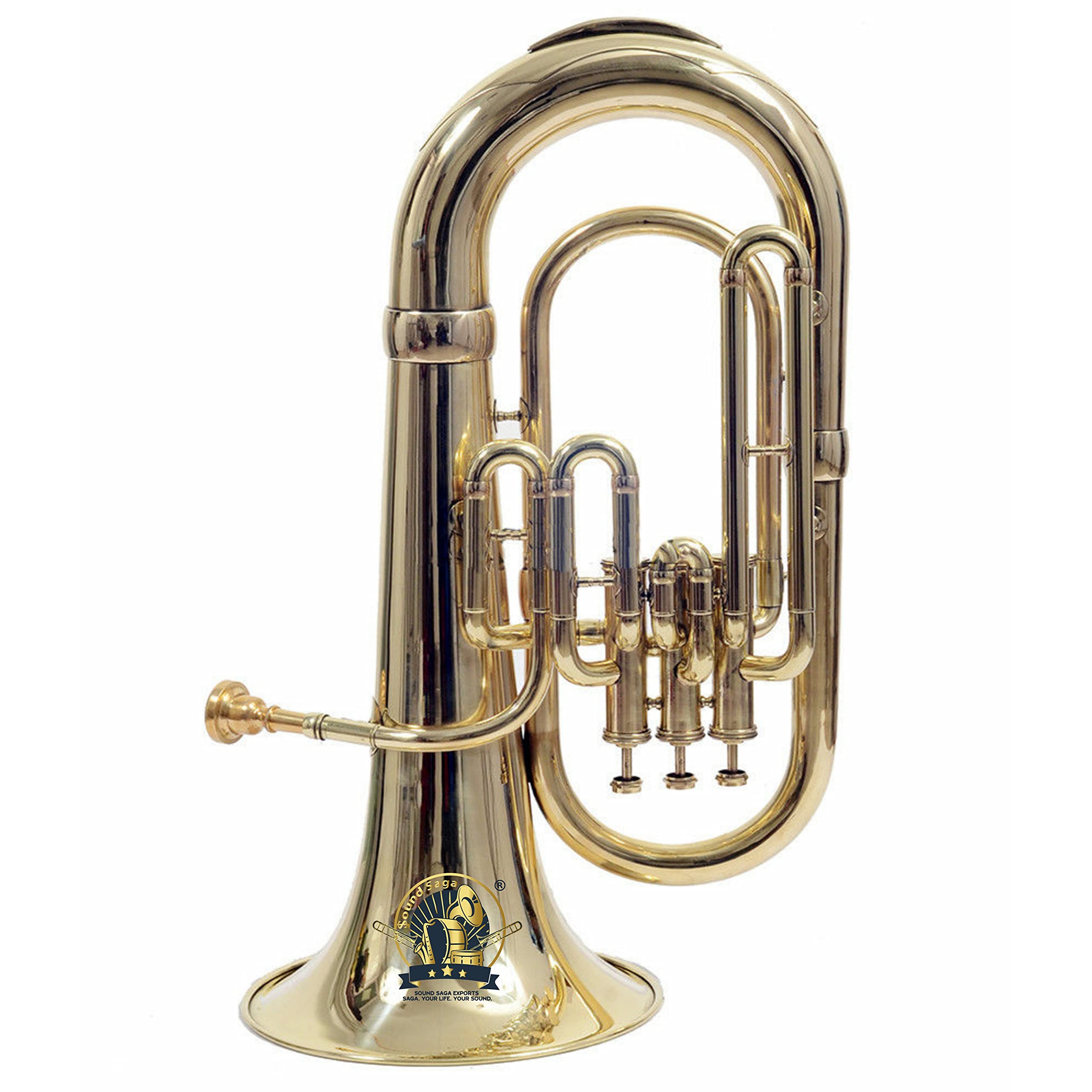 SOUND SAGA® Euphonium 3 Valve, Bb Pitch Including Mouthpiece & Carry Case (GOLD)