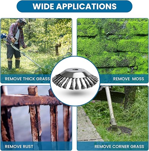 Miniatura 5 de Cuchilla de corte con cable irrompible de 6 y 8 pulgadas para malezas, compatible con cortacéspedes Stihl Hu sqvarna, cabezal de recortadora de