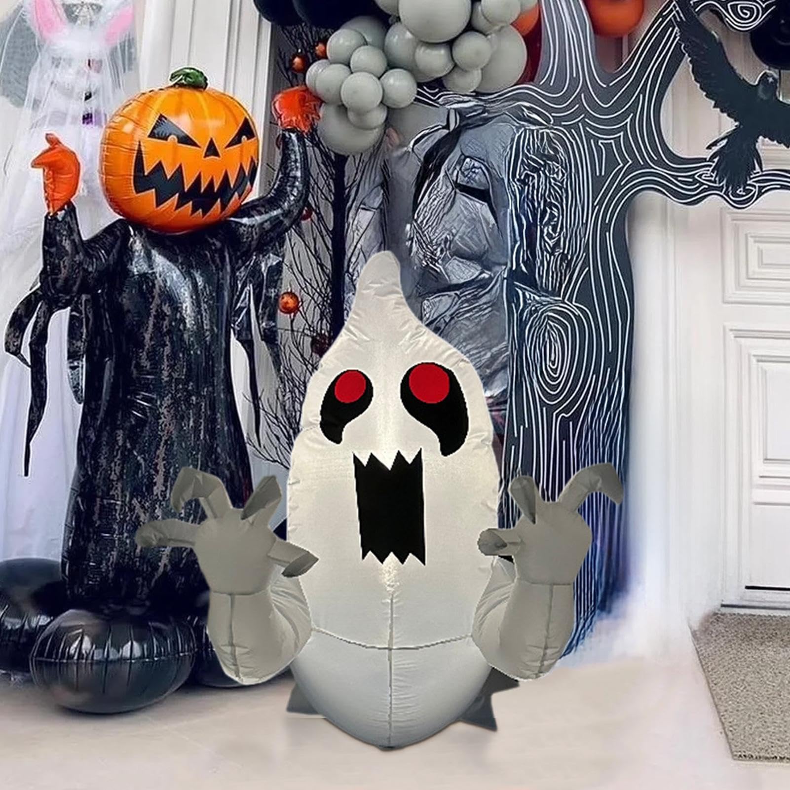 Decorazione Halloween Fantasma Decorazione Autunnale Inquietante con Luce