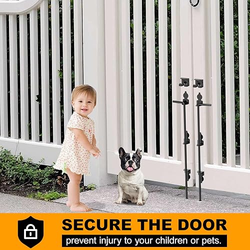 Miniatura 7 de Varilla de caída de perno de caña de 36 pulgadas para puerta, pestillo de puerta resistente para puertas de metal de valla de madera, herrajes de