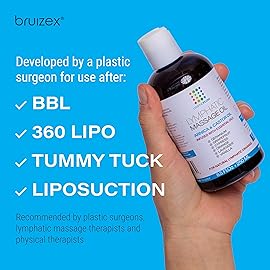 Lymphatic Drainage Massage Oil with Arnica & Cold Pressed Castor Oil I Post Surgery Recovery & Post Liposuction, BBL, 360 Lipo, Tummy Tuck I Fibrosis Treatment, Body Detox I 8.5 Oz by Bruizex
