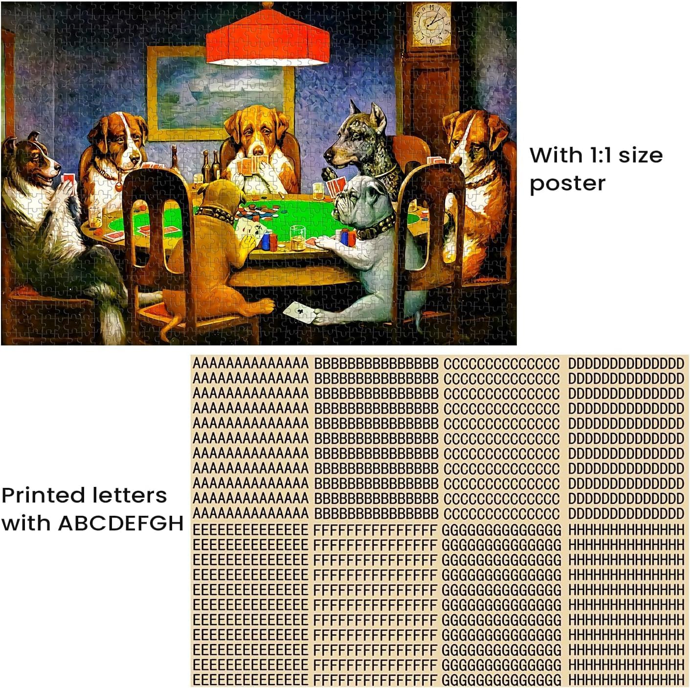 500 Pieces Jigsaw Puzzles for Adults Wooden Jigsaw Puzzle 500 Piece Adult Puzzle, Dogs Playing Poker Puzzles DIY Home Decor Wall Art Game Toy Gift for Family Dad Mom Wife Friends, 20.5x15In