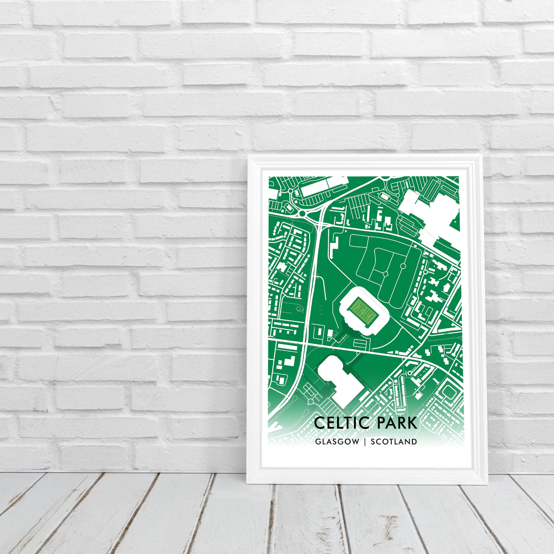 GroundDesigns CELTIC FC Stadium Art Print – Celtic Park (Parkhead) Unframed A3 Retro Football Gift