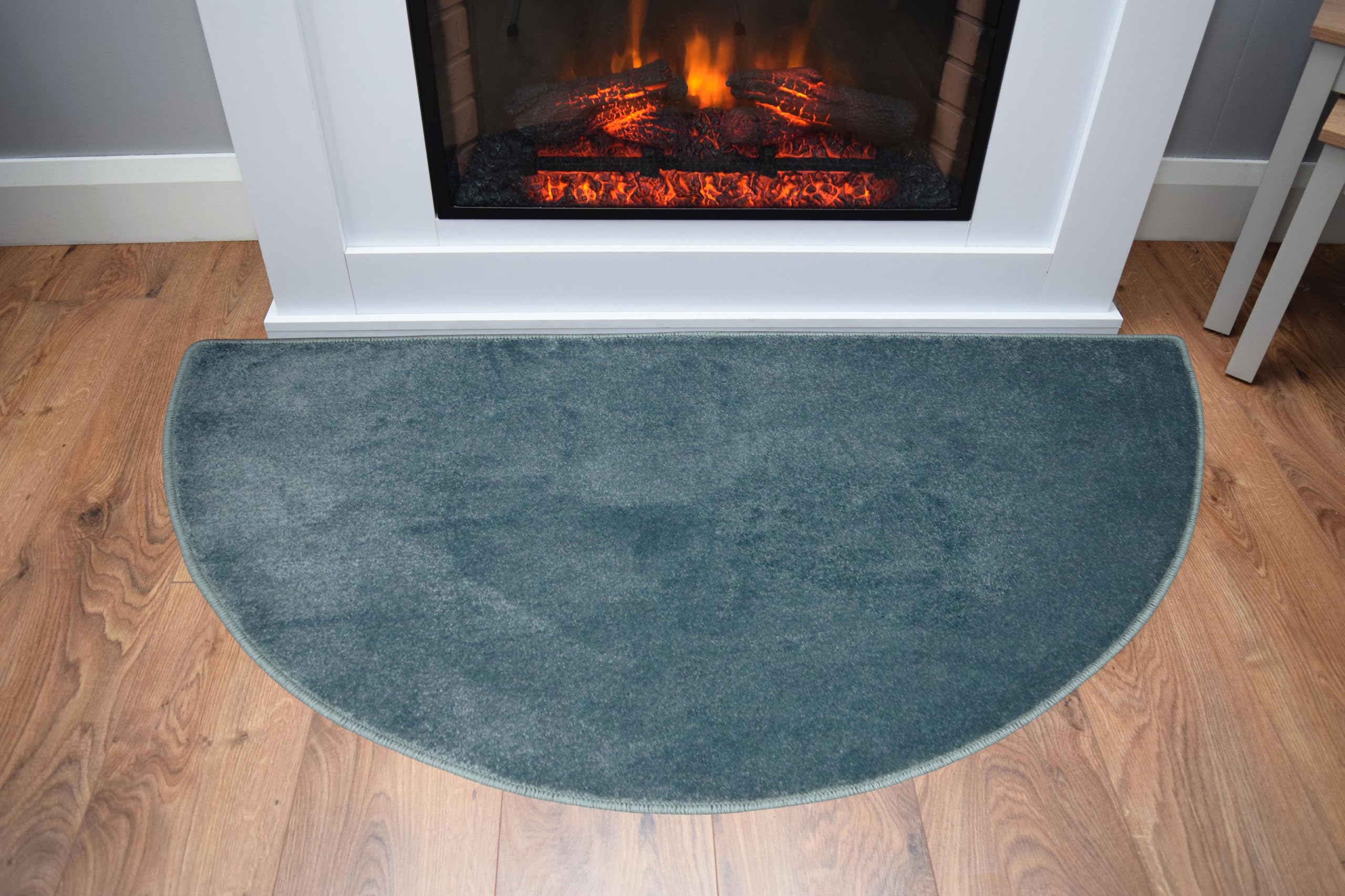 SrS Rugs® Plain Half Moon Semi Circular Silver Brown Red Black Grey Purple Green Shaggy Pile Rug Different (Mint Green)