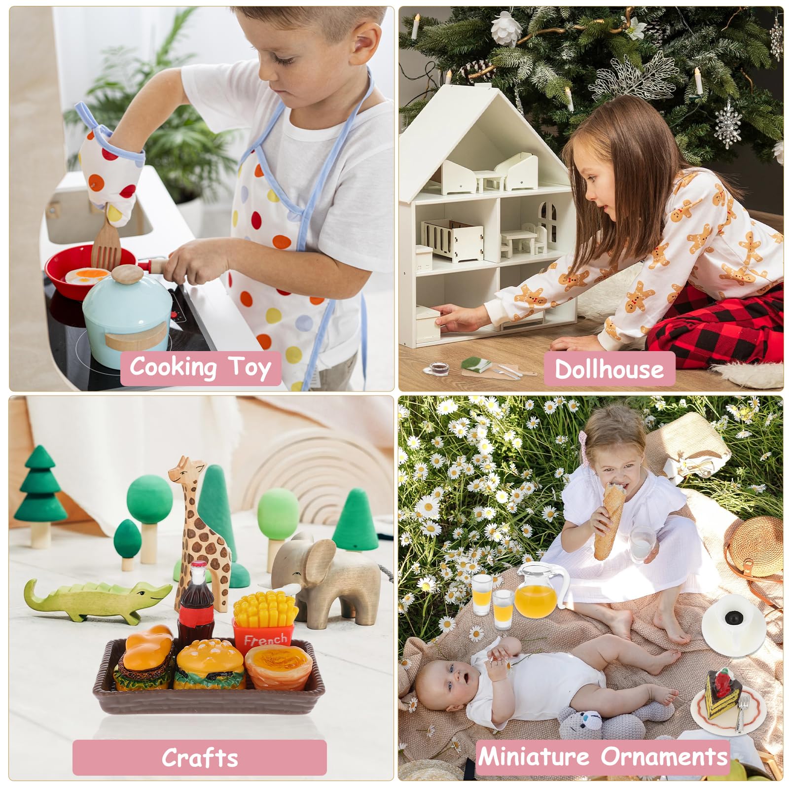 Comida En Miniatura Para Casas De Muñecas - 38 Piezas De Alimentos Y Bebidas, Escala 1/12, De ABS, Colores Vibrantes