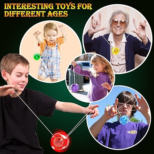 Miniatura 6 de Bola de respuesta con 32 luces LED, nivel principiante, bola YoYo de plástico con rodamientos de retorno automático para regalos de fiesta de