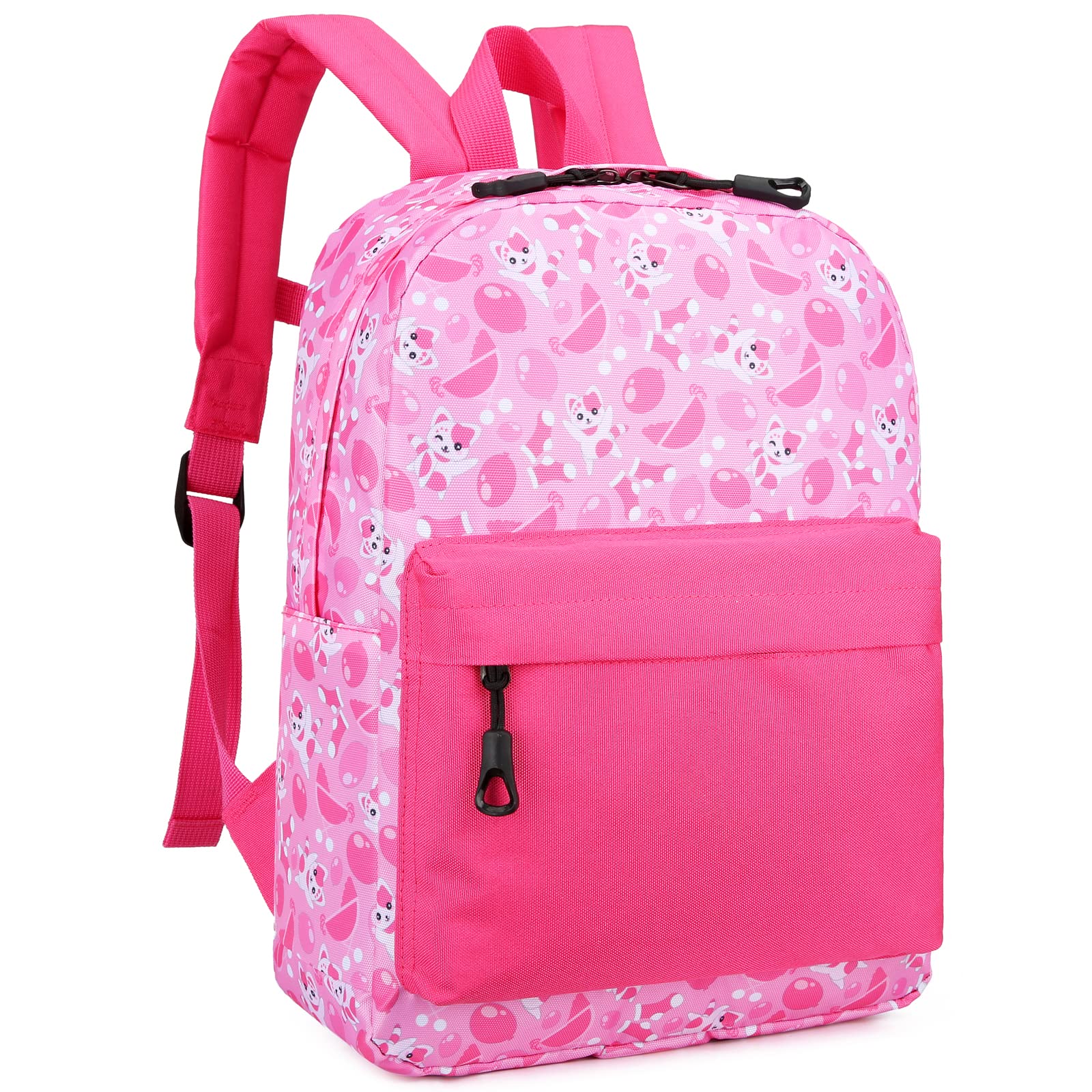 Vanaheimr Kid Toddler Backpack for Girls Cute Pink Cat Lightweight Preschool Backpack Daycare Nursery School Bag Lunch Box