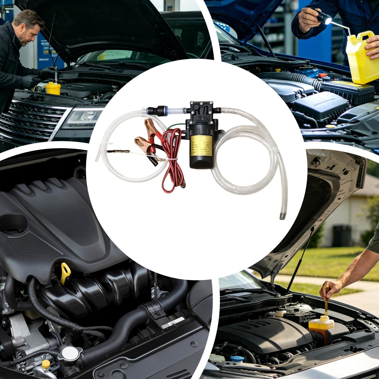 Pompa Travaso Olio 12V Estrattore Autoadescante Per Trasferimento Fluidi | Pompa Olio Elettrica per Meccanici Tecnici Casa Garage Officina Strada Esterno Autoveicoli Camion Trattori