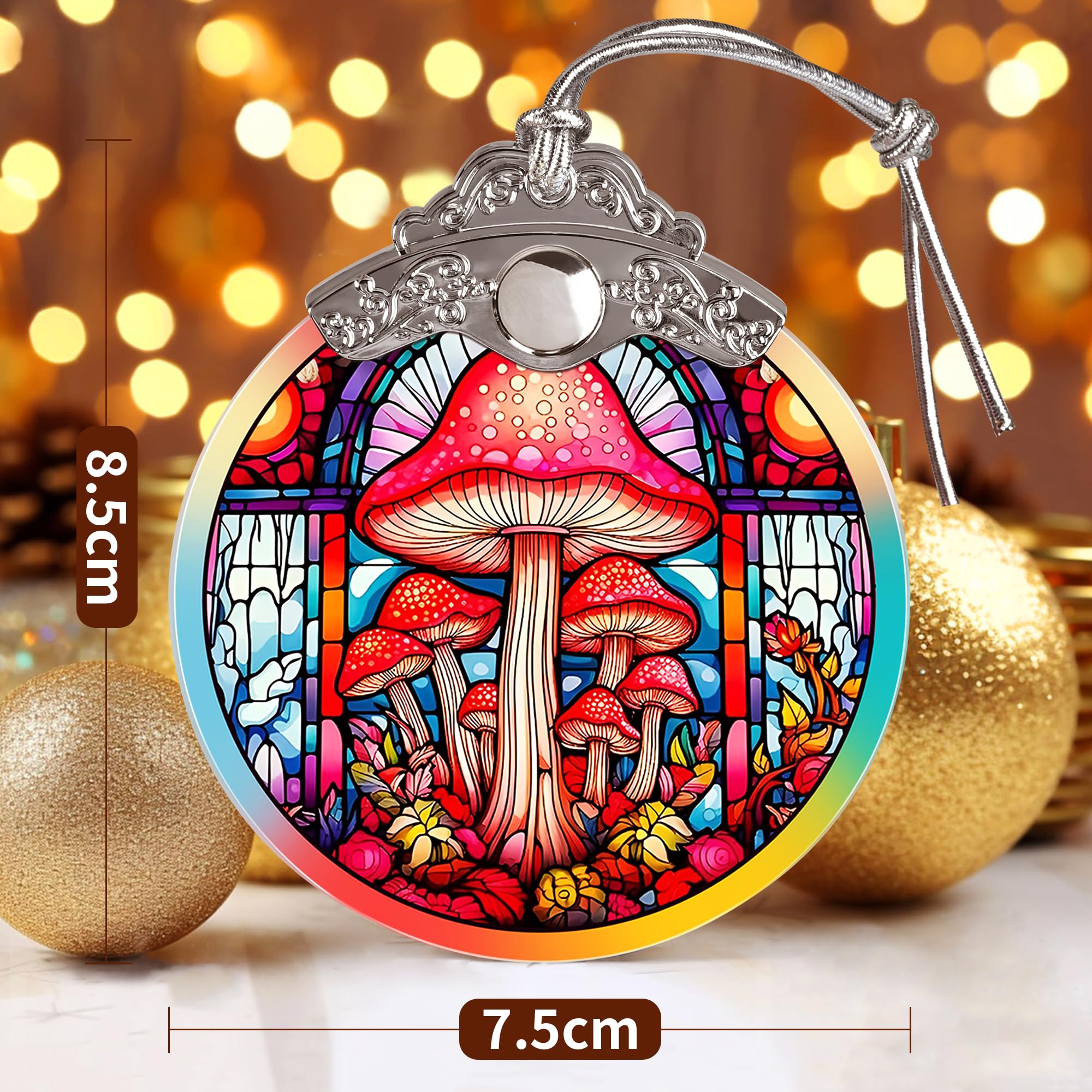 Condition photo showing New/Like New for Mushroom Christmas Ornaments and Suncatchers - Perfect Gifts for Mushroom Lovers