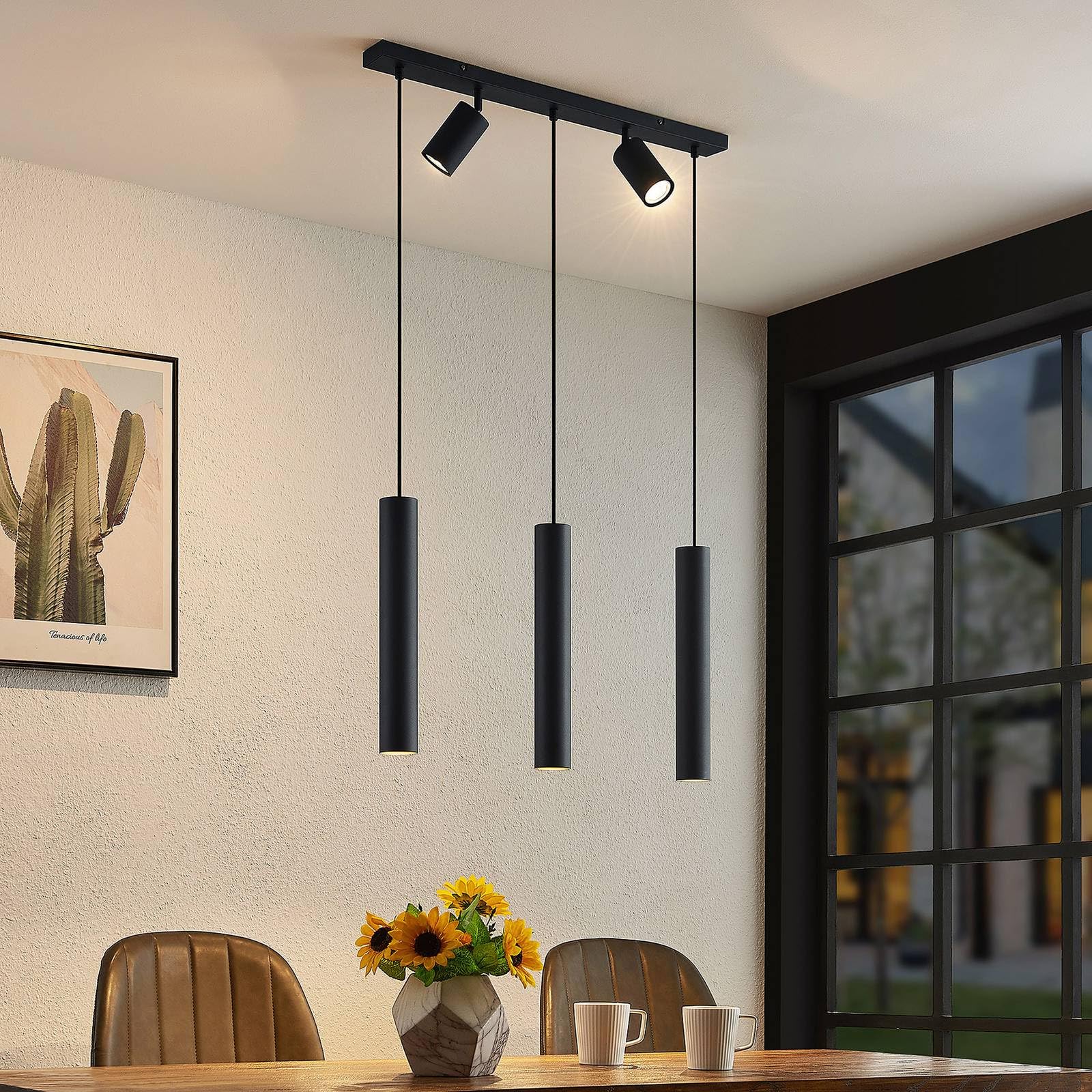 Lindby Lampada a sospensione dimmerabile (Moderno) colore Nero, in Metallo ad es. Soggiorno & Sala da pranzo lampada soffitto plafoniera illuminazione