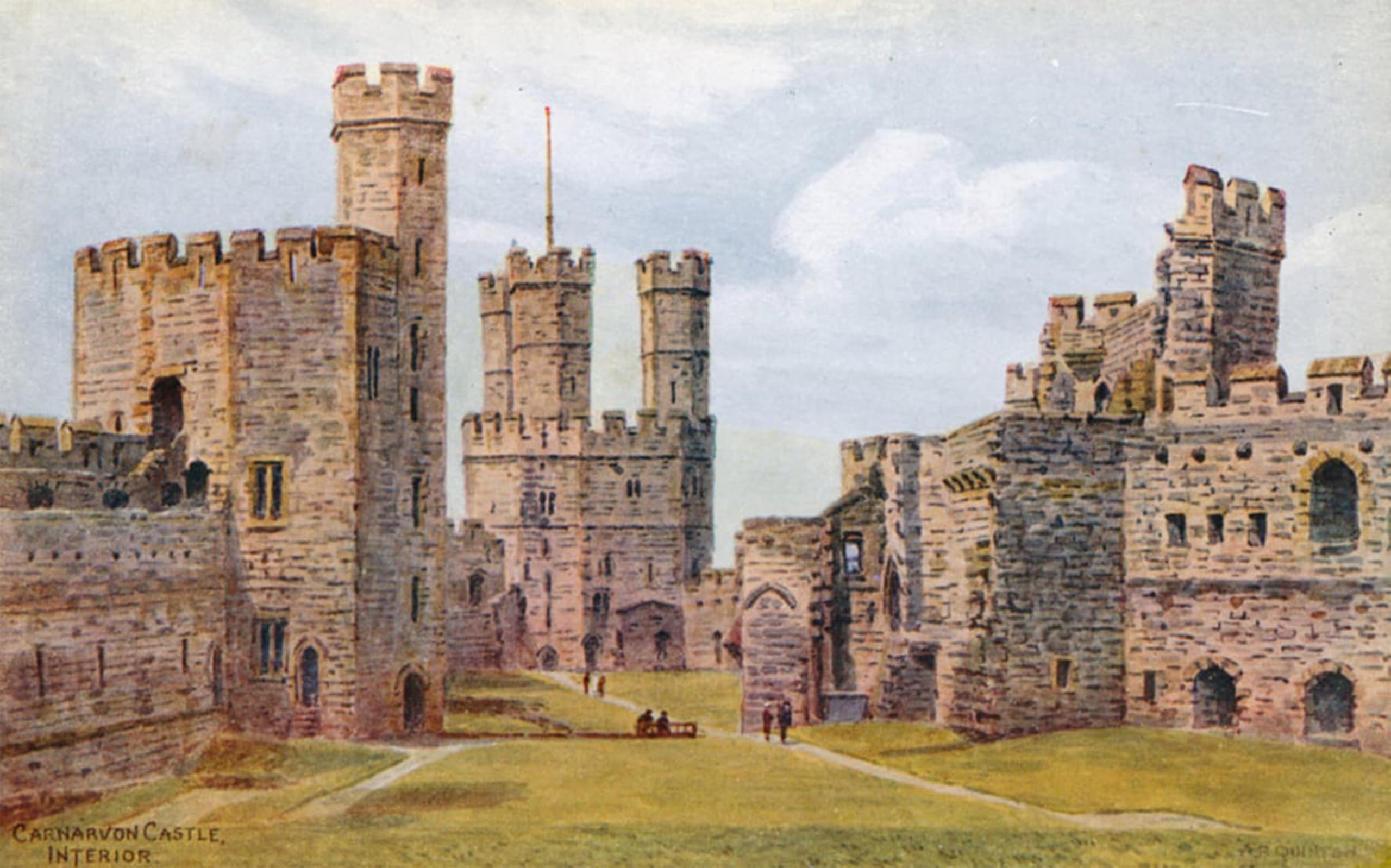 SERENDIPITP Retro Picture Poster Wall Art Pictures Painting Carnarvon Castle Interior by Alfred Robert Quinton Wall Art Canvas Print for Wall Decor 60x90cm
