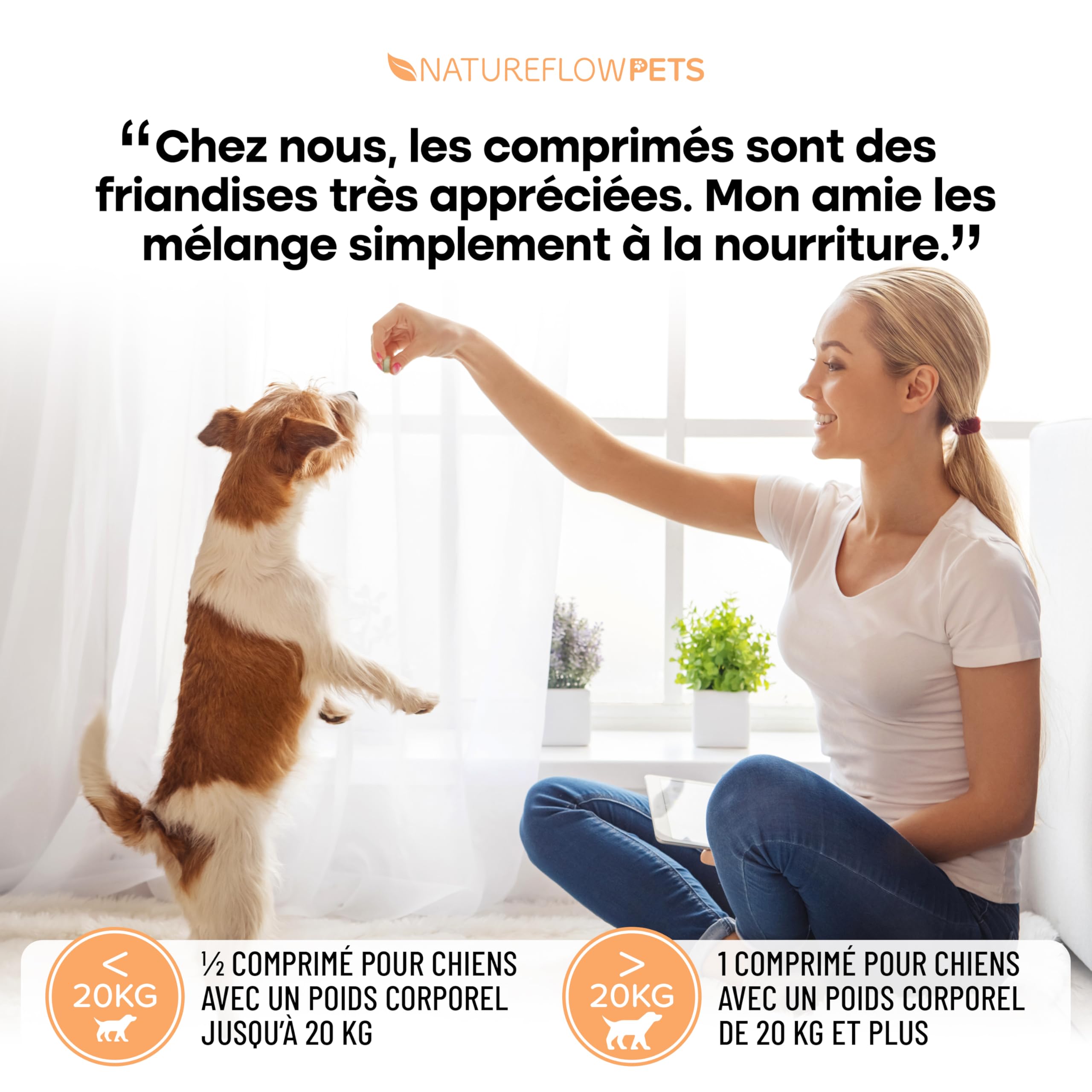 Comprimés Anti Arthrose Chien Senior & Sport | Articulations, Mobilité – Moule Verte, Harpagophytum, Glucosamine, Chondroïtine, MSM – 100 Comprimés Sécables (6 Mois <20 kg) [172 Z]