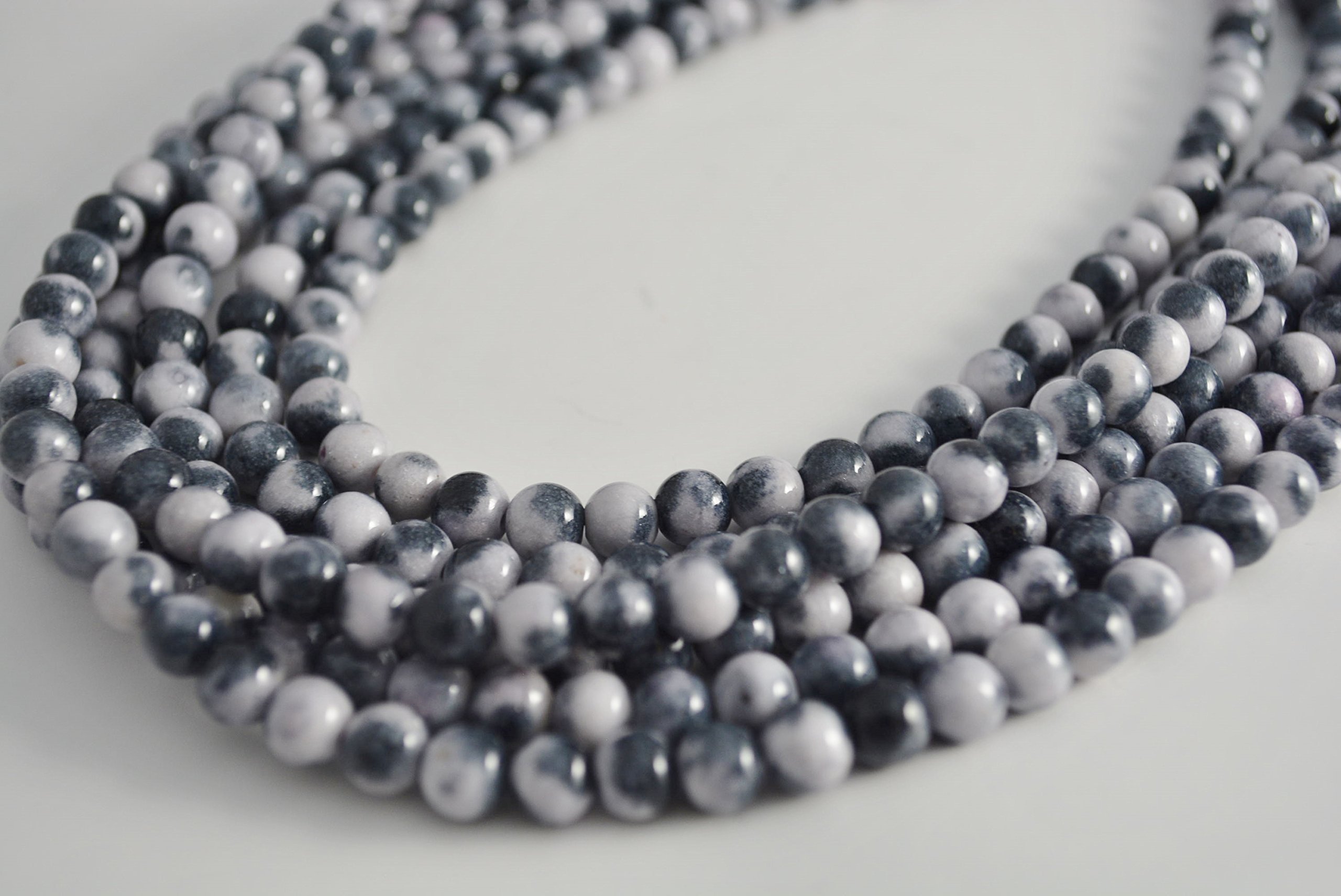 Amazon | ビーズクラブ キャンディジェイド 白グレー ラウンド 6mm  