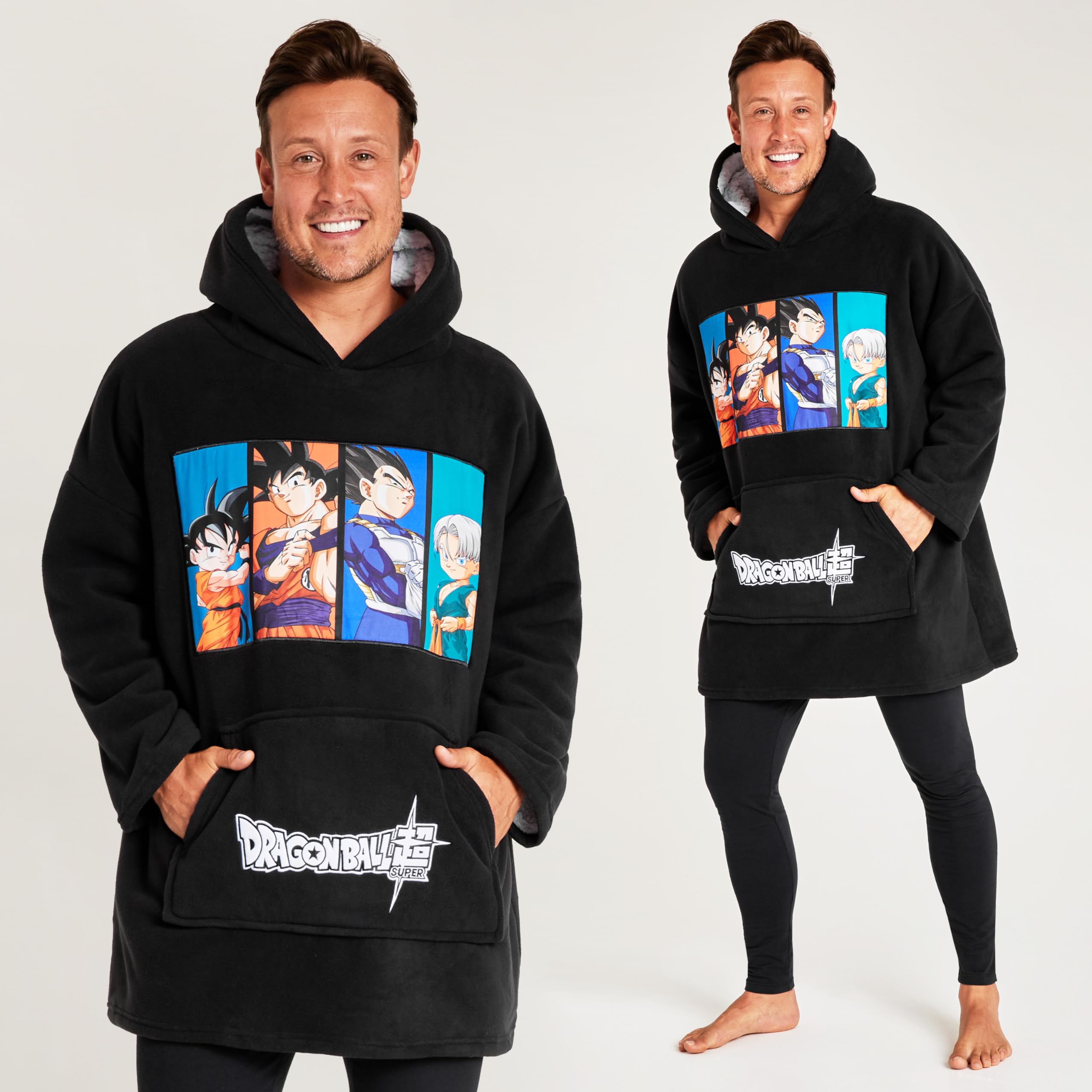 Dragon Ball Z Męski sweter w kratę Ponadgabarytowa bluza polarowa Męska Poncho Manga Jeden rozmiar dla dorosłych Nastolatki