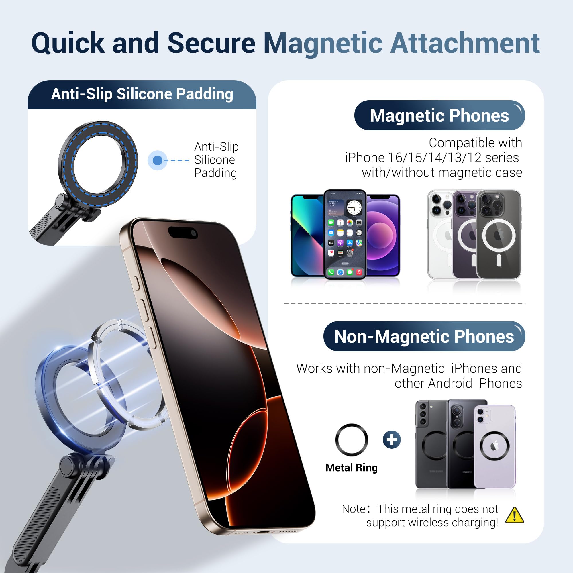 JJC Magnetische Handyhalterung für DJI Osmo Pocket 4 3 Handy Halterung | Pocket3 Pocket4 Creator Kreativ Combo Magnetischer Handy Halter, Erweiterungsadapter mit Kaltblitzschuh für Mikrofon Leuchte