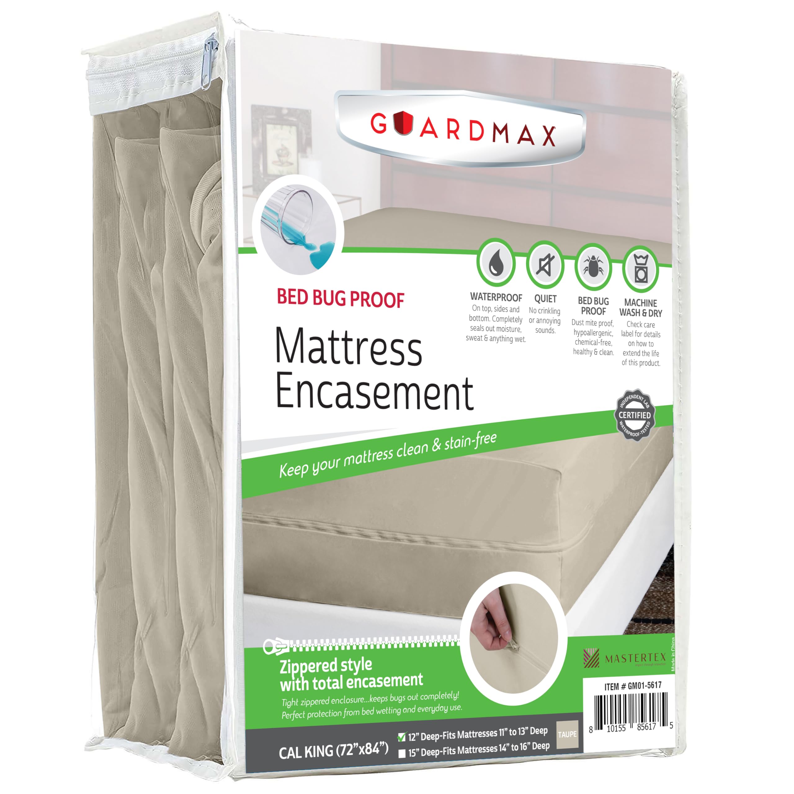 Guardmax California King Mattress Protector Zippered Bed Bug Mattress Cover