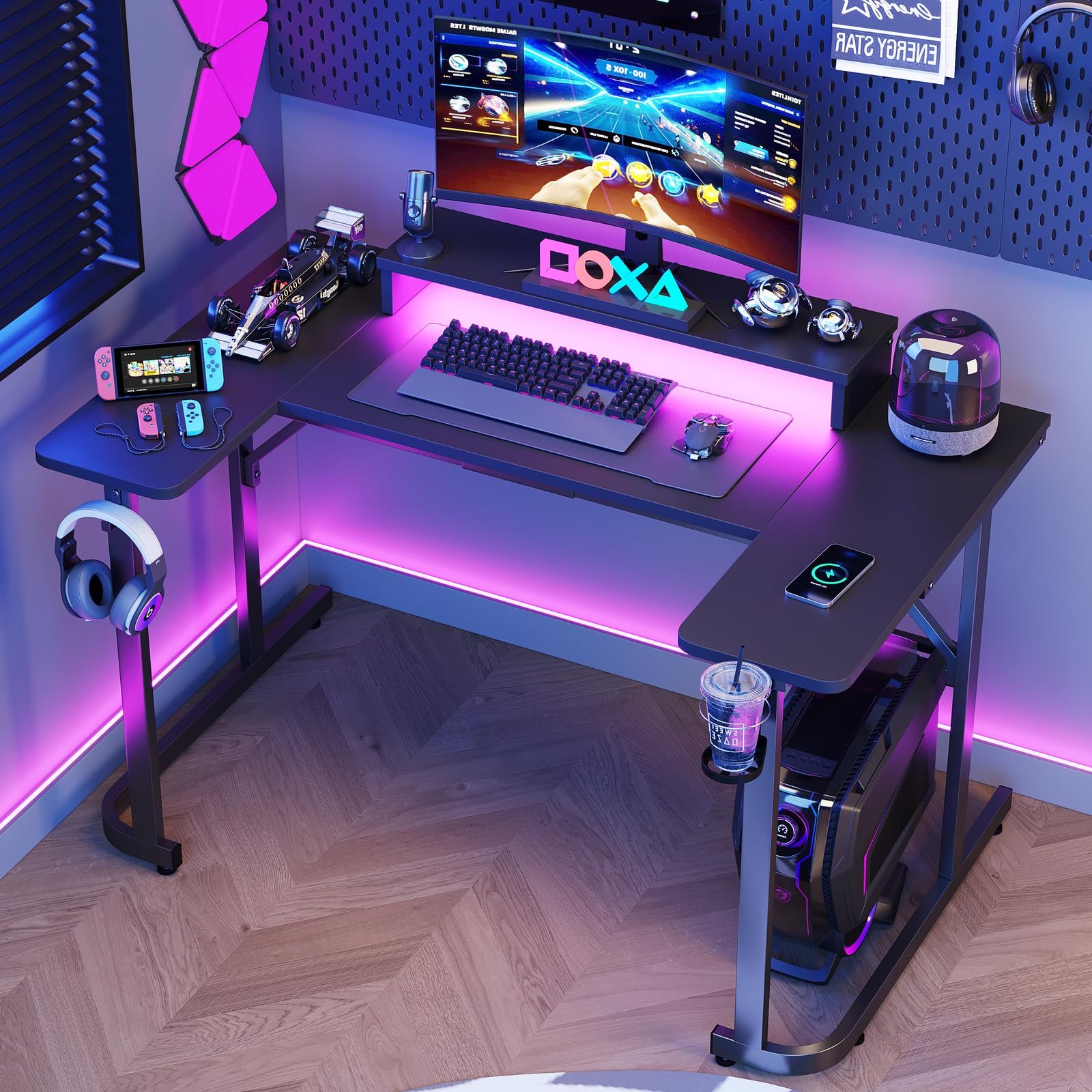 Amazon | Bestier ゲーミングデスク 幅130cm×奥行80cm ゲーミング