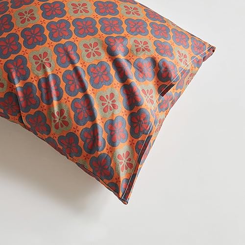 Miniatura 6 de SUSYBAO Juego de funda de edredón floral exótica, tamaño Queen, 100% algodón, 3 piezas, 1 funda de edredón con estampado bohemio abstracto de