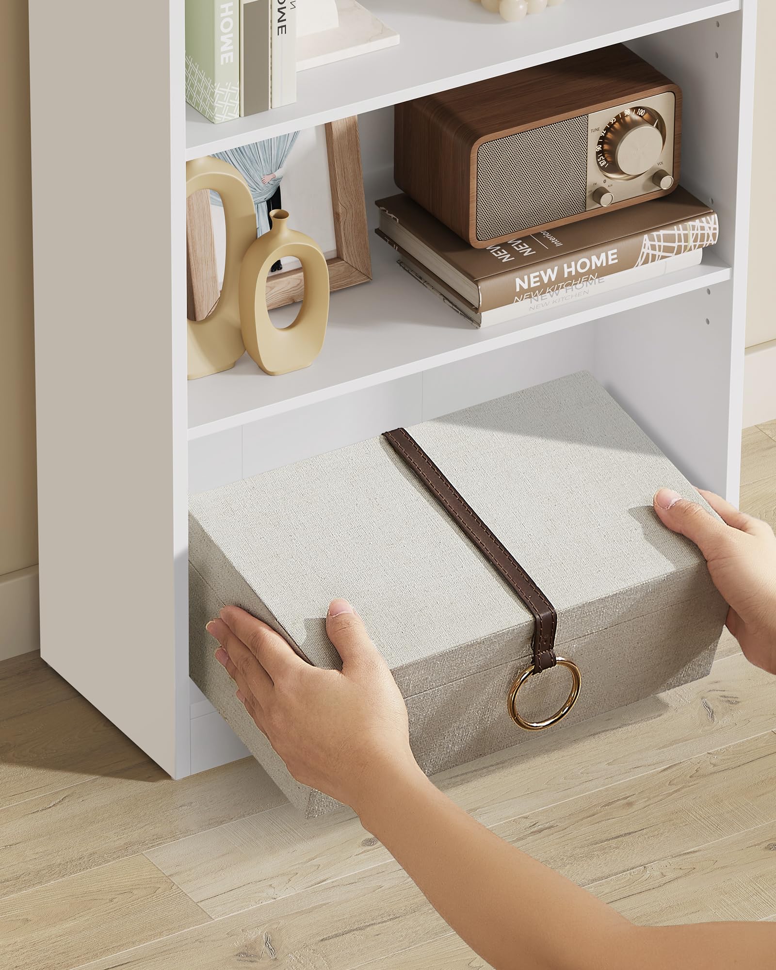 VASAGLE Librería de 3 Niveles con estantes Ajustables, estantería Infantil y Unidad de Almacenamiento para Oficina en casa de Estudio, 60 x 24 x 93 cm, Blanca LBC105T14