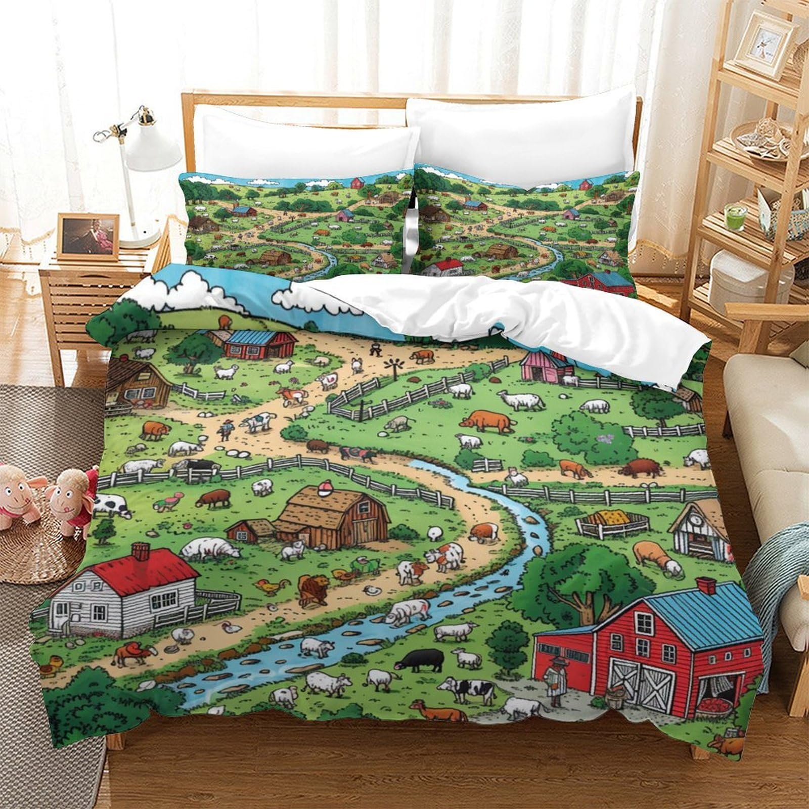 Housse de couette crâne 3D en microfibre 200x200cm avec taies d'oreiller