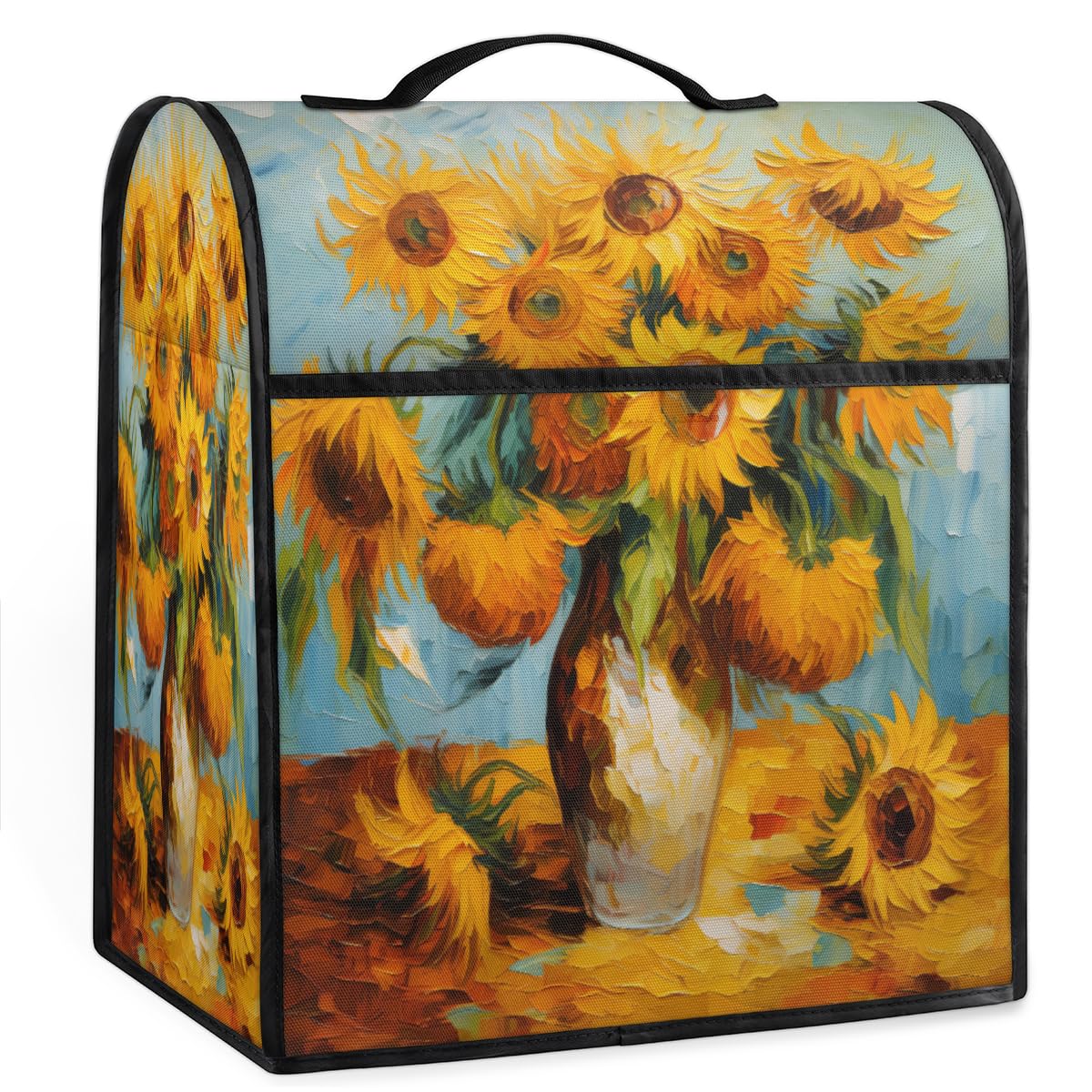 Coffee Maker Cover Sunflower Kitchen Appliance Covers Small Appliance Covers Blender Cover Juicer Cover Dust Covers for Kitchen Appliances with Top Handle and Pockets,Washable,C4