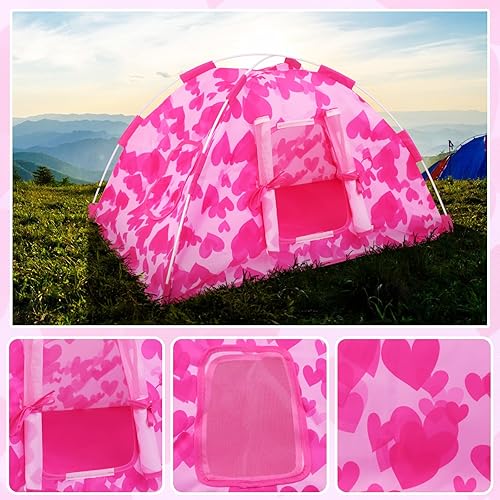 Miniatura 4 de Ecore Fun Juego de 6 tiendas de campaña para muñecas de 18 pulgadas y accesorios que incluyen tienda de campaña para muñecas de 18 pulgadas, mochila