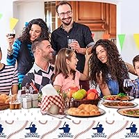 Vista 5 de Paquete de 2 manteles de béisbol de plástico de 54 x 108 pulgadas, decoraciones de fiesta de béisbol, mantel desechable rectangular para mesa