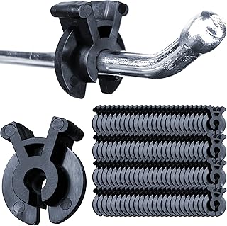 Gluposti Peg Hook Stoppers for 1/4 Pegboard Hooks & Slatwall Hooks, Black Squeeze & Pinch Inventory Control Clips, Pegboard Peg Locks for Retail Hooks on Peg Board & Slat Wall Panels (100 Pack)
