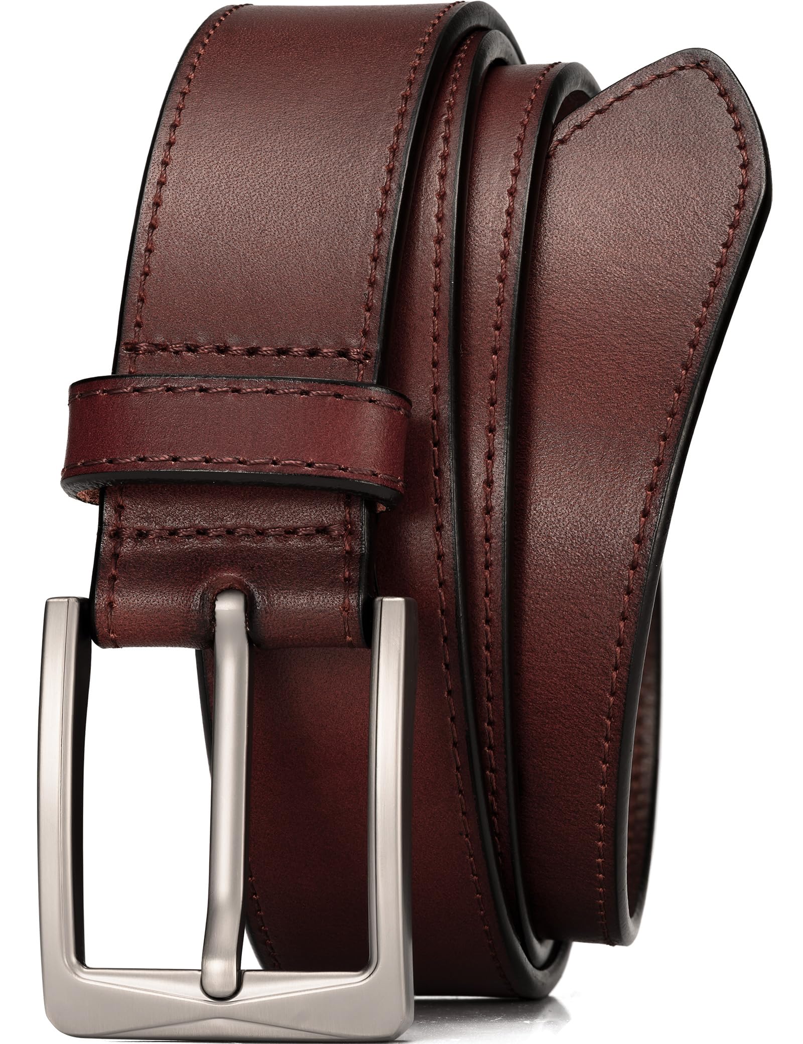 WOLFANT Mens 35mm Dress Casual Belt 100 Italian Full Grain Real Solid Leather