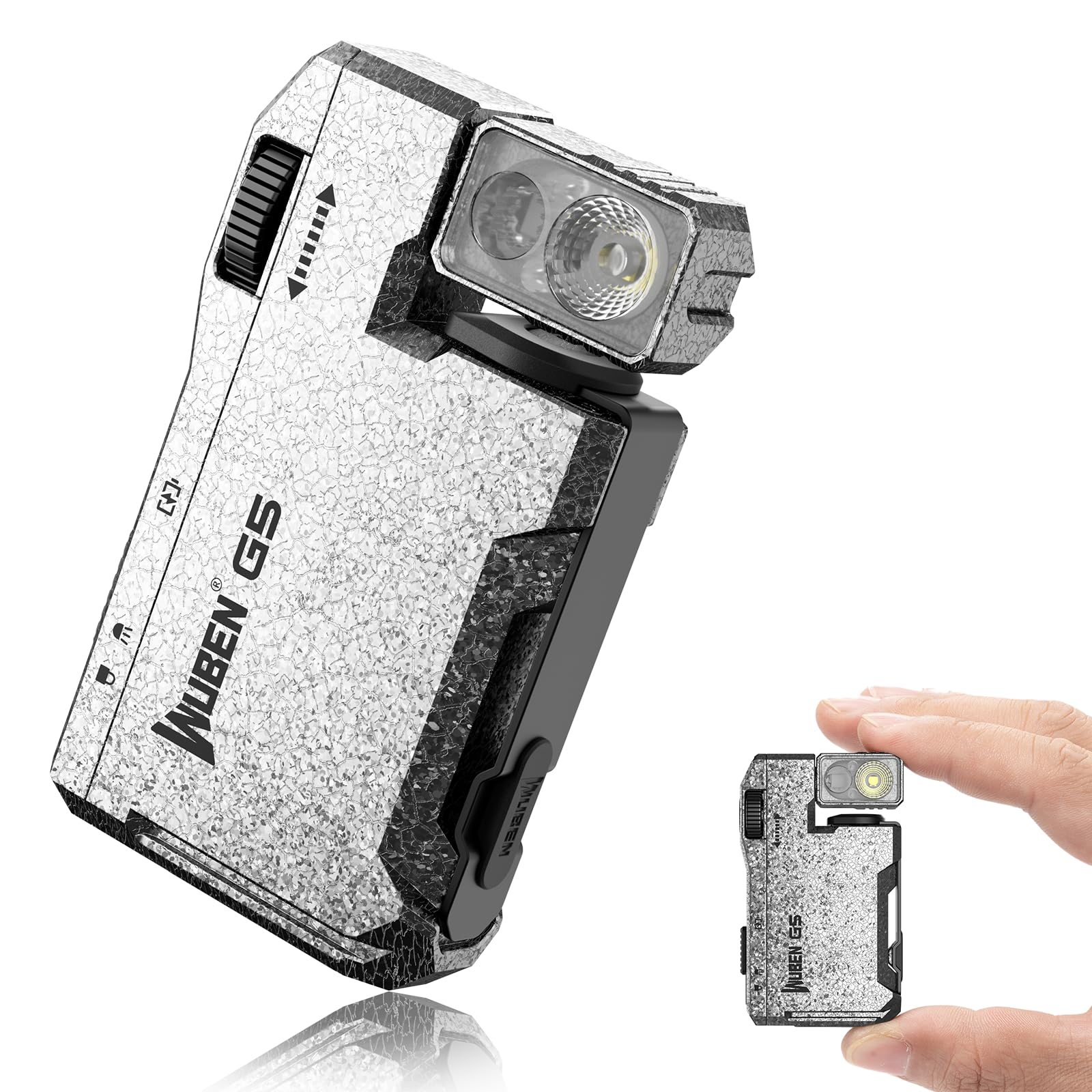 WUBEN G5 Torcia LED Ricaricabile Mini Portachiavi RGB, 400 lumen, Torcia Magnetica EDC USB, 6 Modalità di Illuminazione, Impermeabile Campeggio Esterno, Emergenze (Slot Ghiaccio)