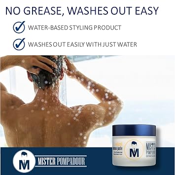 Natural Beeswax Paste | Matte Hair Product for Men & Women | HIgh Hold & No Shine | Water Based - Easy To Wash | 2oz