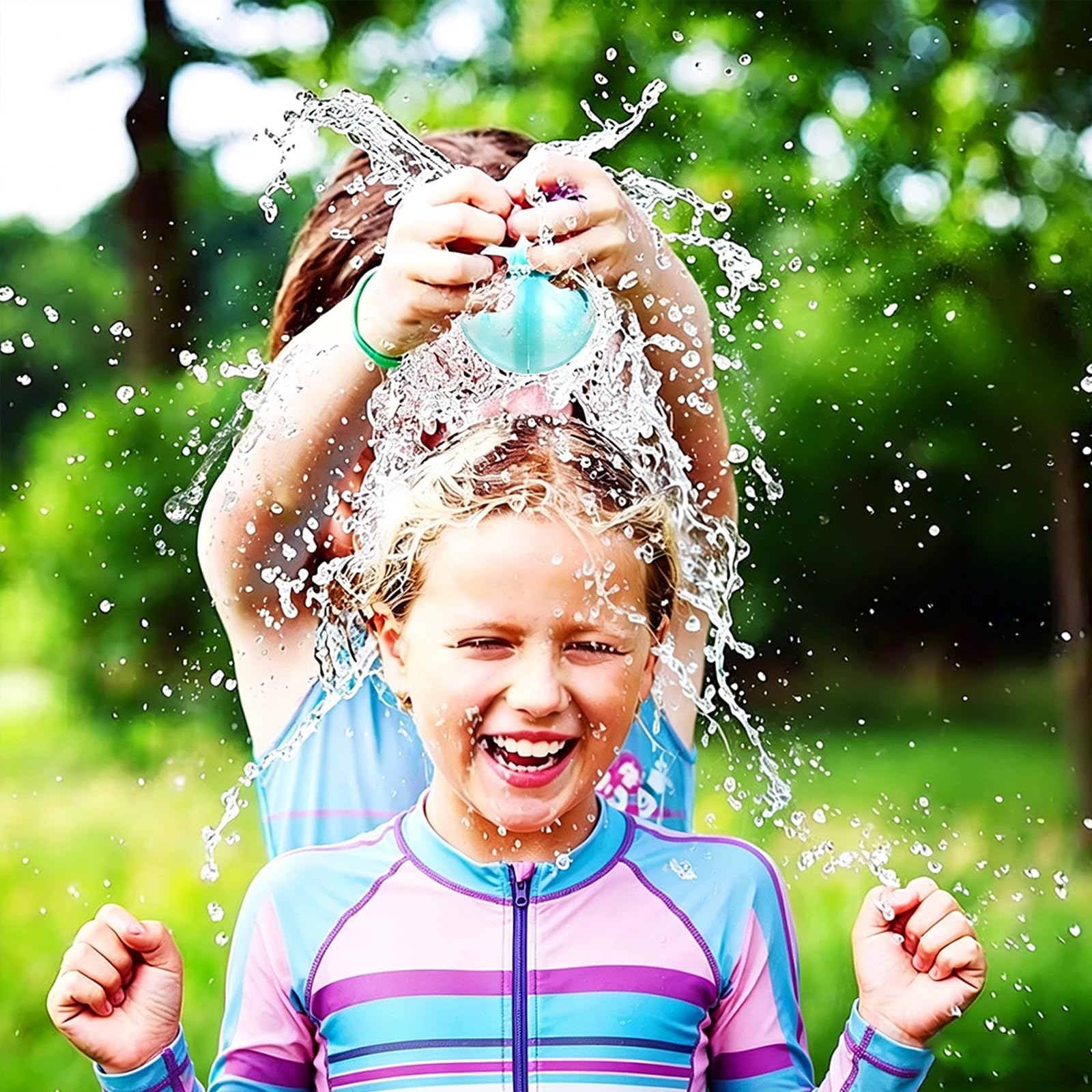 ZhouWei 24 Piezas Globos de Agua Reutilizables Globos de Agua Hinchables Rápidos Silicona Colores Reusable Water Balloons para Uso al Aire Libre Piscina Parque Acuático Fiesta Niños Adultos