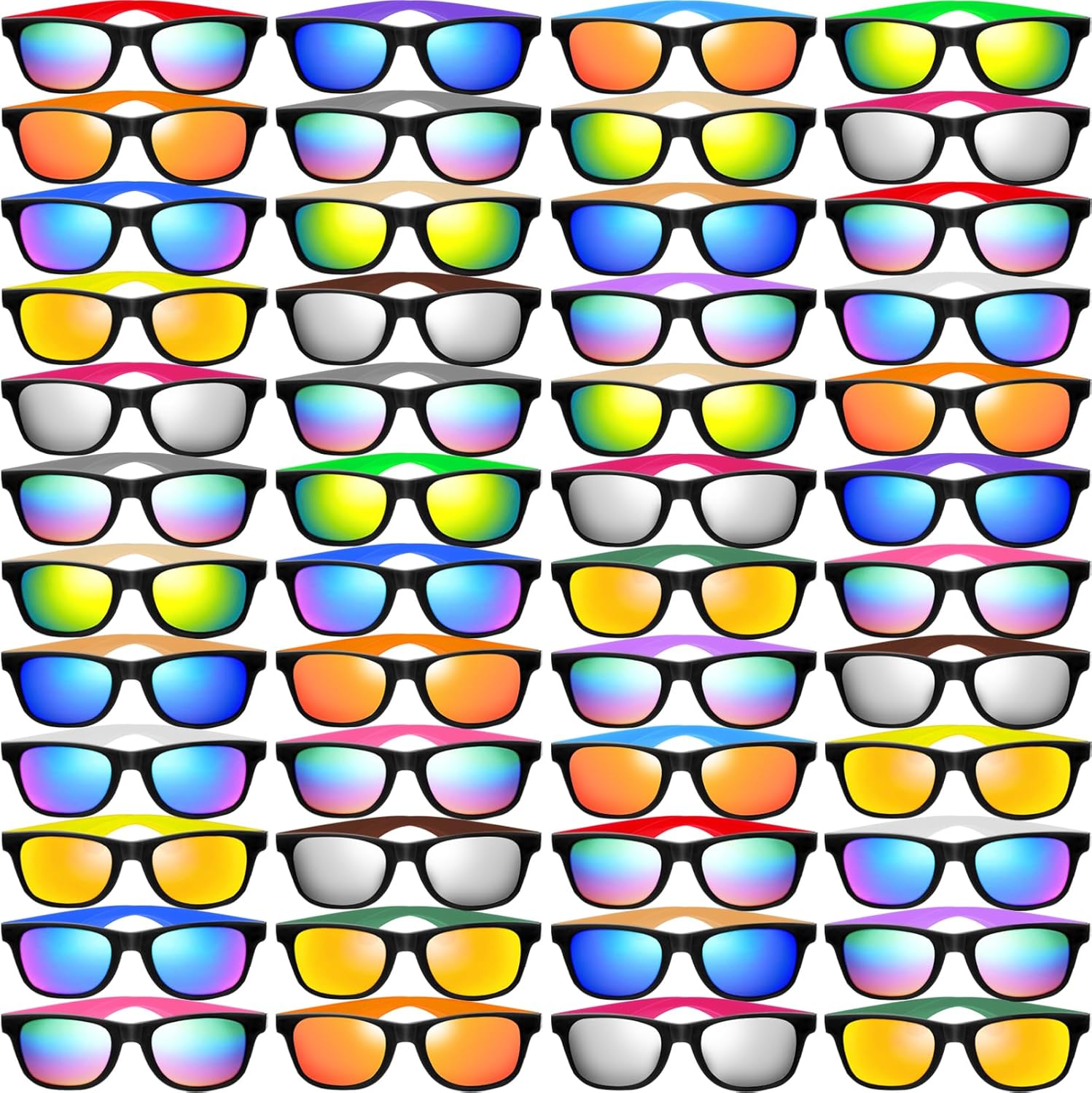 Oleitodh 48/100 PCS Sunglasses Party Favors Bulk,Neon Sunglasses UV Protection for Adults Kids Boys Girls Summer Pool Beach