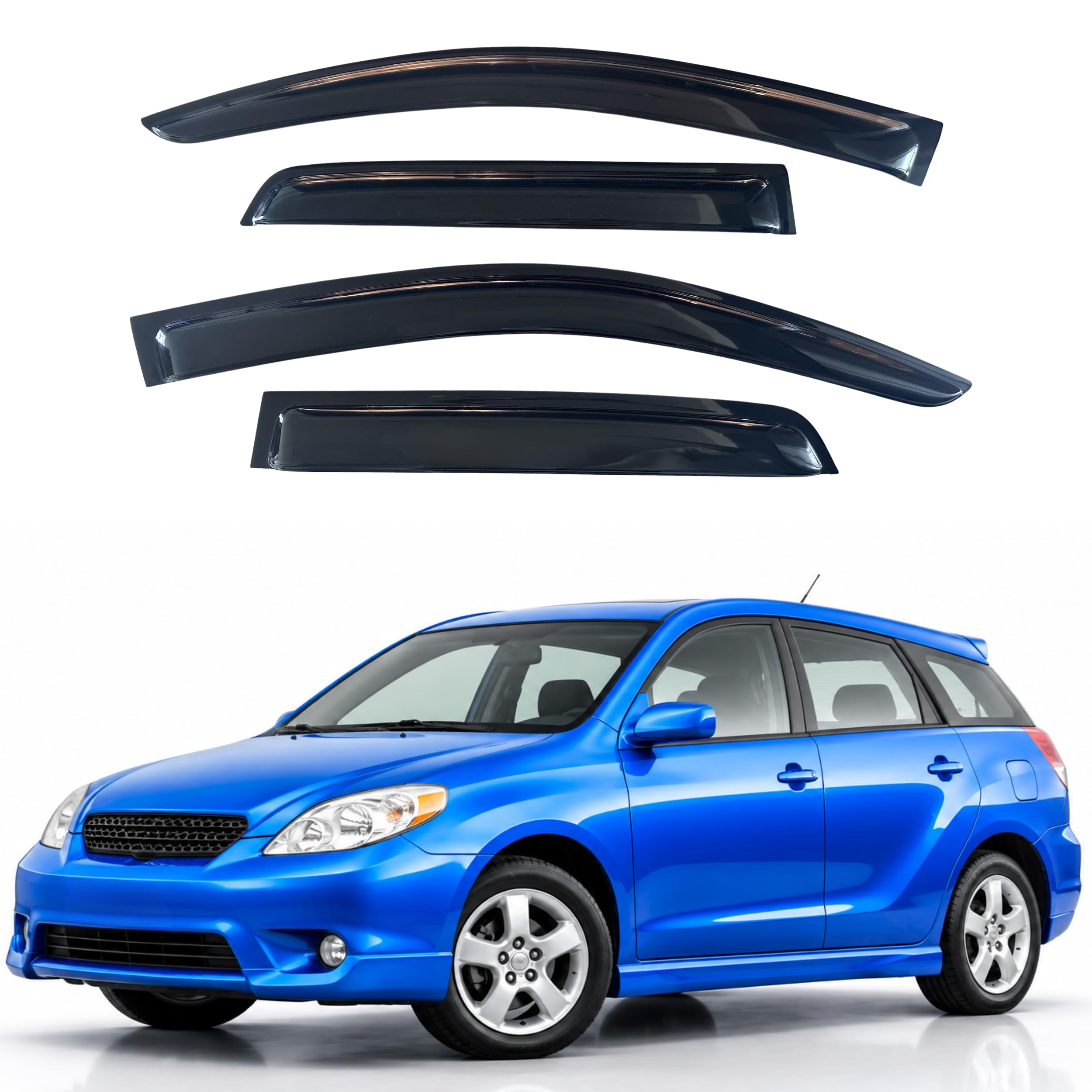 IG Window Visors Fit for 2003-2008 Toyota Matrix, Out-Channel Rain Guards Vent Wind Deflectors 4PC, Car Accessories for 2003-2008 Pontiac Vibe
