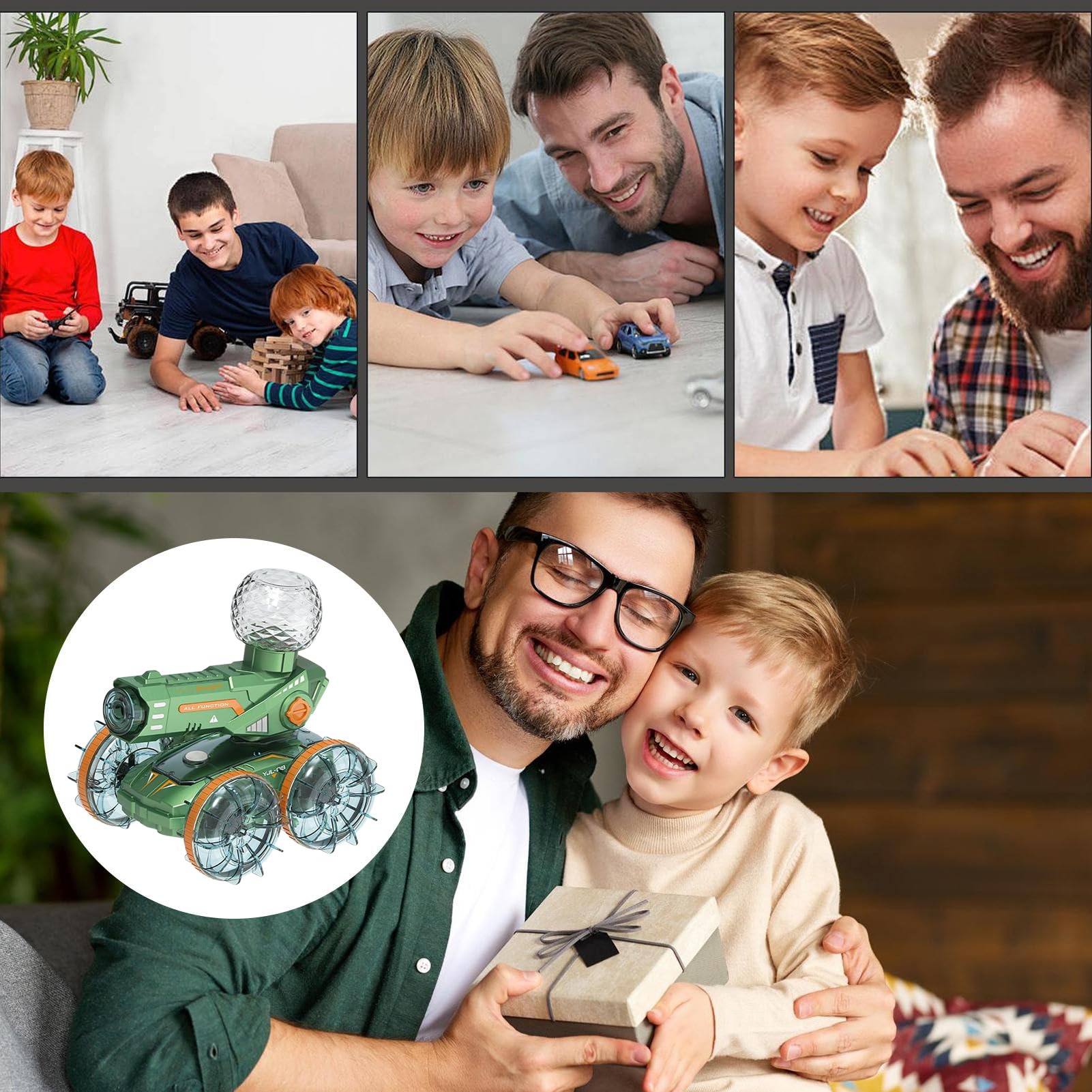 Auto Telecomandata Spruzzatore D'Acqua A Lungo Raggio LED | Giocattolo Da Corsa RC Per Terra E Acqua Per Spiaggia Piscina Corse Scontri In Giardino Drifting Indoor Rock Crawling Gare