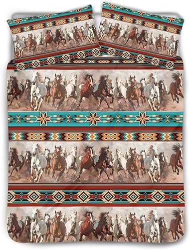 Miniatura 32 de ZFRXIGN Juego de ropa de cama azteca bohemia del suroeste, funda de edredón tamaño individual, funda de edredón suave de 3 piezas, fundas de Un