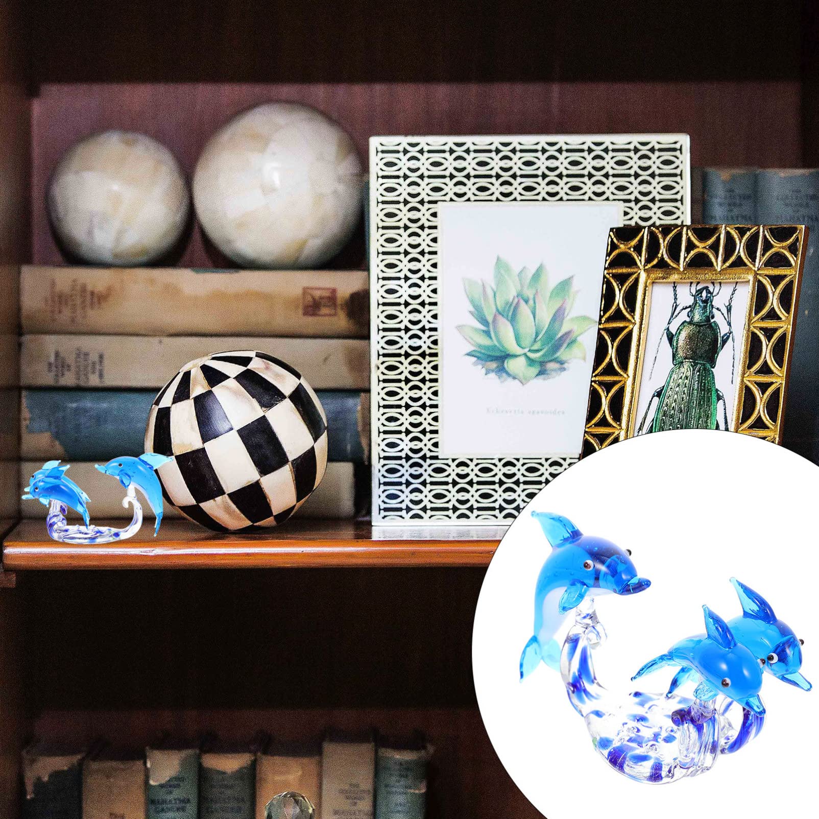 Amazon.co.jp: NUOBESTY ガラスドルフィン像クリスタルイルカ