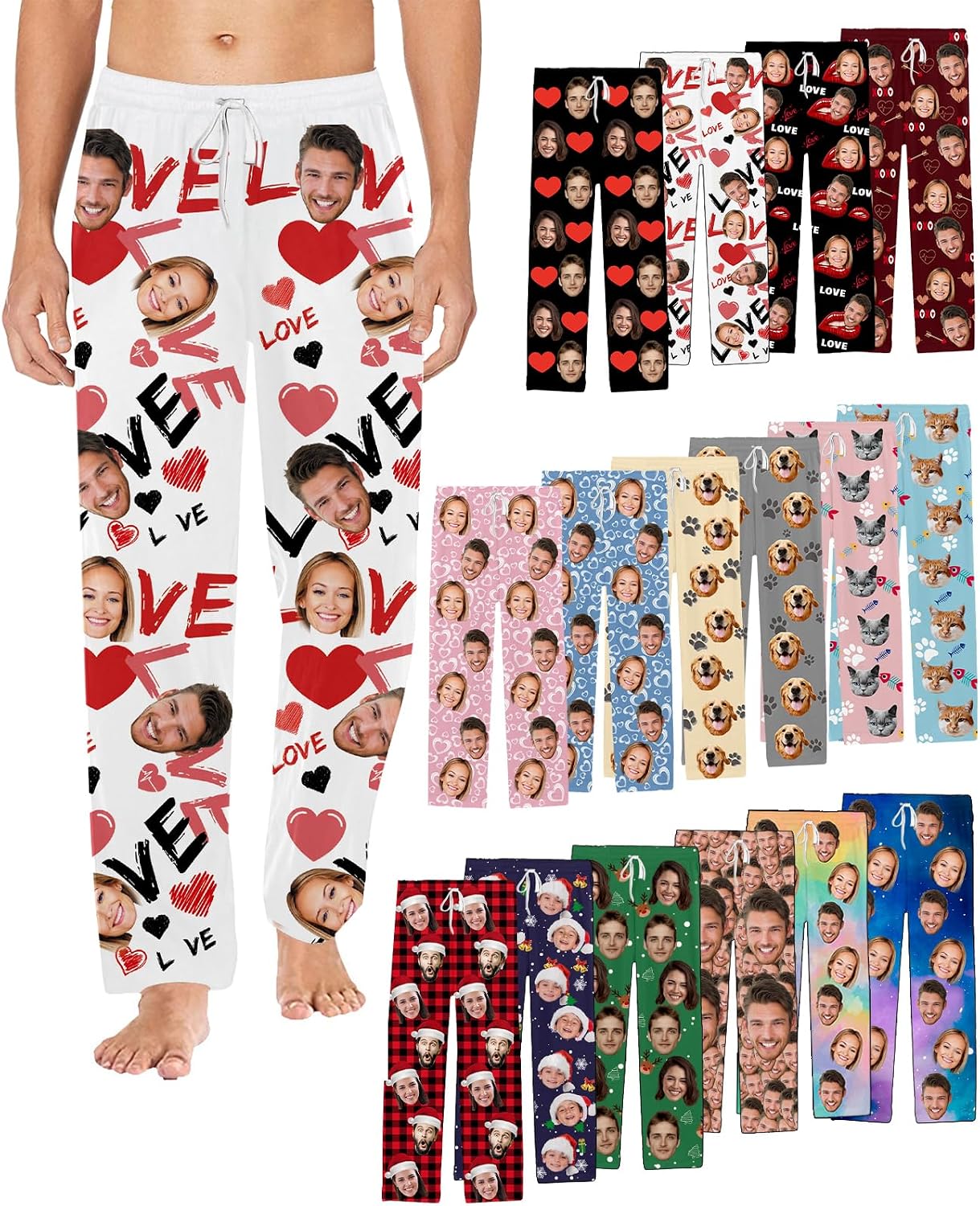 Pantalon De Pyjama Personnalisable Avec Photo - Taille S à XXXL, Polyester/élasthanne, Confortable
